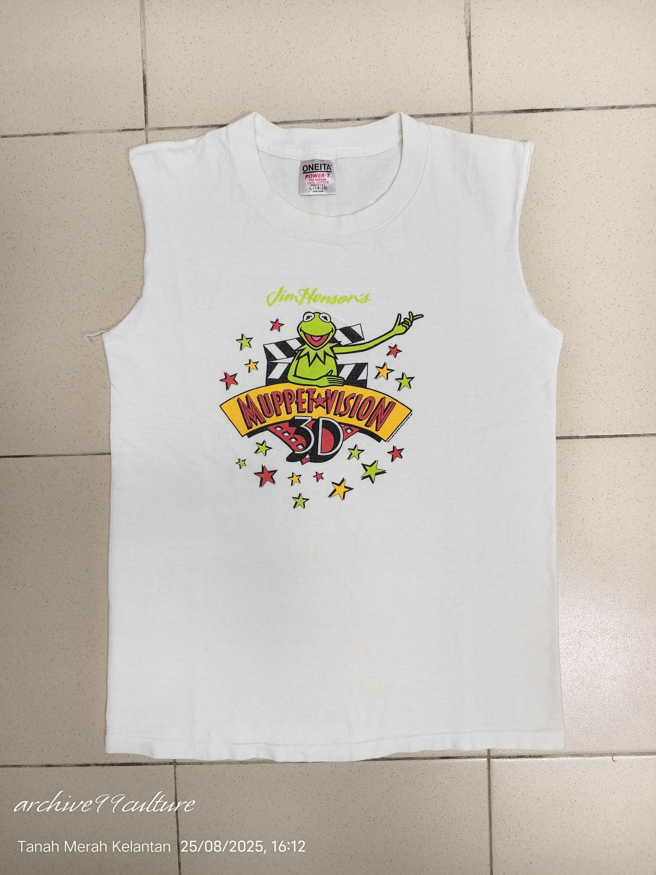 Vintage 90's Jim Henson Muppet vision 3D cut off tee