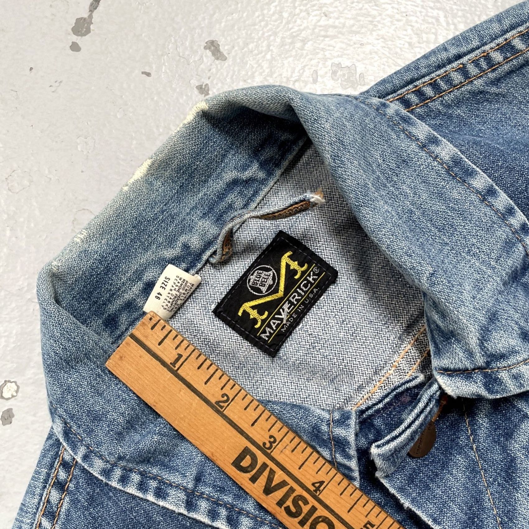 Bell Vintage Maverick Blue Bell Denim Trucker Work Jacket Embroidered Made USA 46 Size US S / EU 44-46 / 1 - 5 Thumbnail