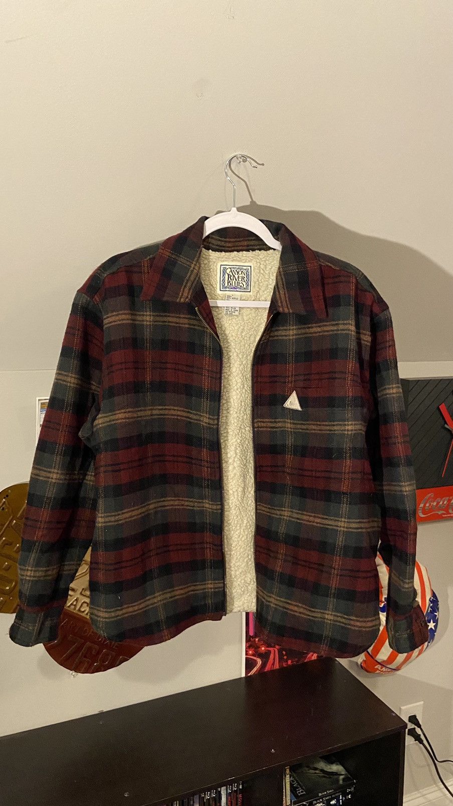Levi's Vintage Clothing Vintage Flannel Plaid Red Green Zip Up Sherpa Size US L / EU 52-54 / 3 - 1 Thumbnail