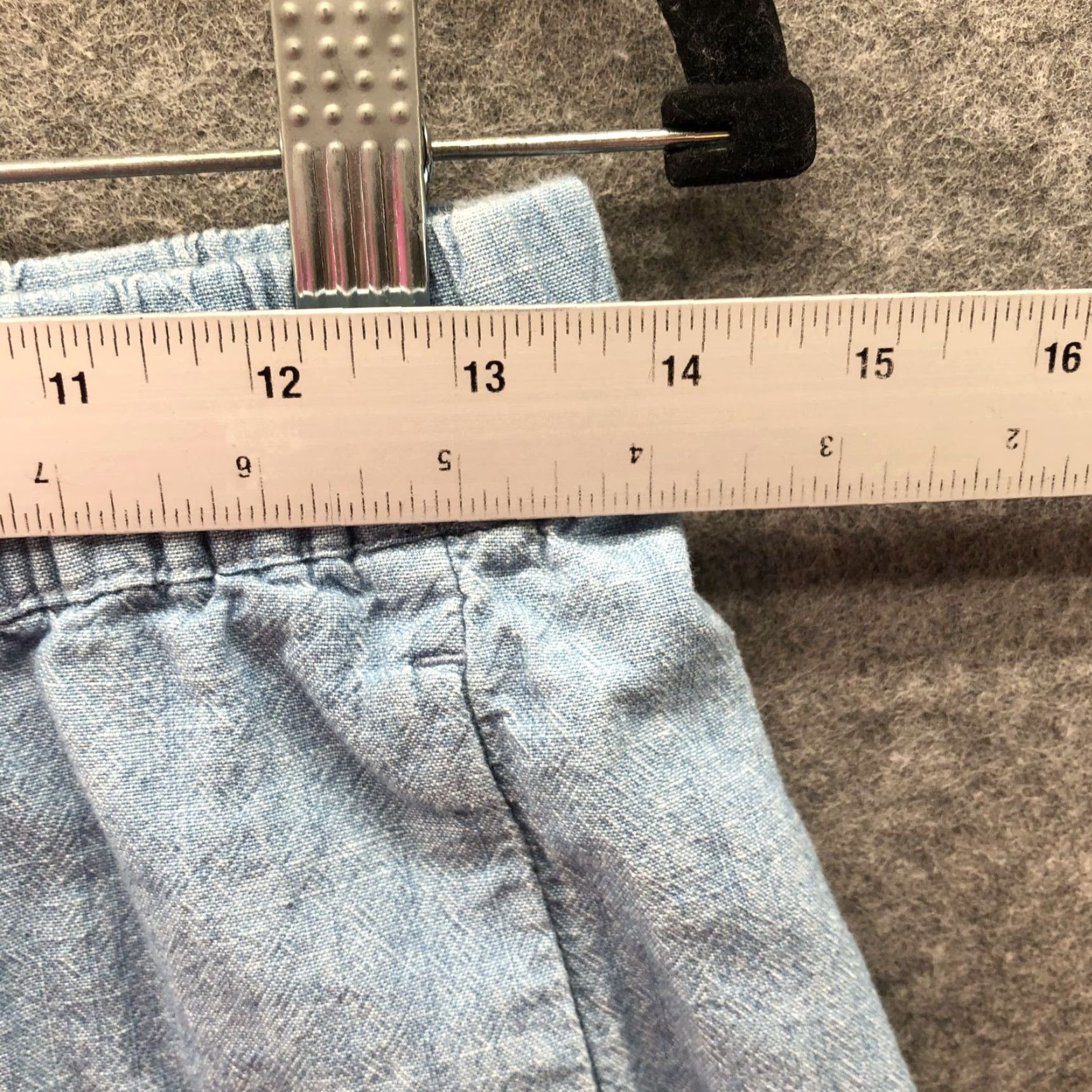 Madewell Madewell Pull On Chambray Shorts Womens XS Light Blue Cotton Mid Rise Casual Size 26" / US 2 / IT 38 - 3 Thumbnail