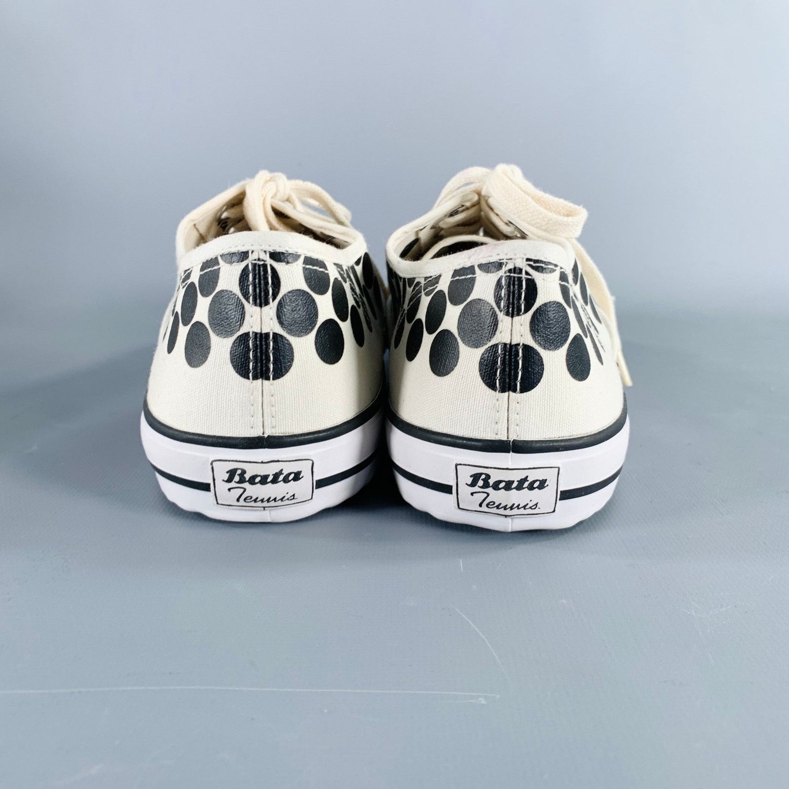 Comme des Garcons Winter 2014 Size 9 Cream Black Polka Dot Canvas Sneakers Size US 9 / EU 42 - 3 Thumbnail
