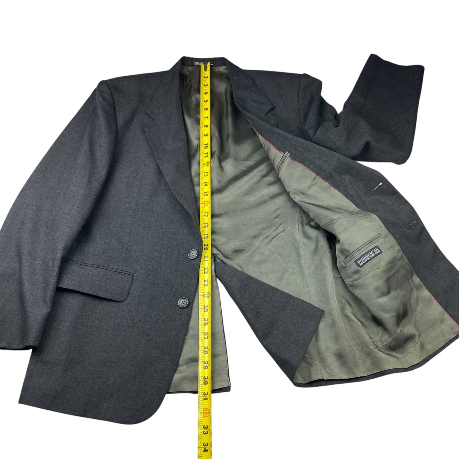 Stafford VTG Stafford Men’s 100% Wool 2-Button Blazer Jacket Gray • U Size 42R - 11 Thumbnail