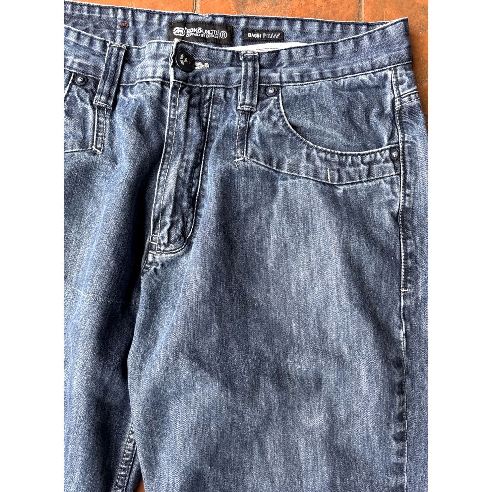 Ecko Unltd. VINTAGE Ecko Unltd Baggy Fit Jeans 36 Mens Denim Blue Grunge Hip Hop Y2K Wide-Leg 30 In Inseam Size US 36 / EU 52 - 5 Thumbnail