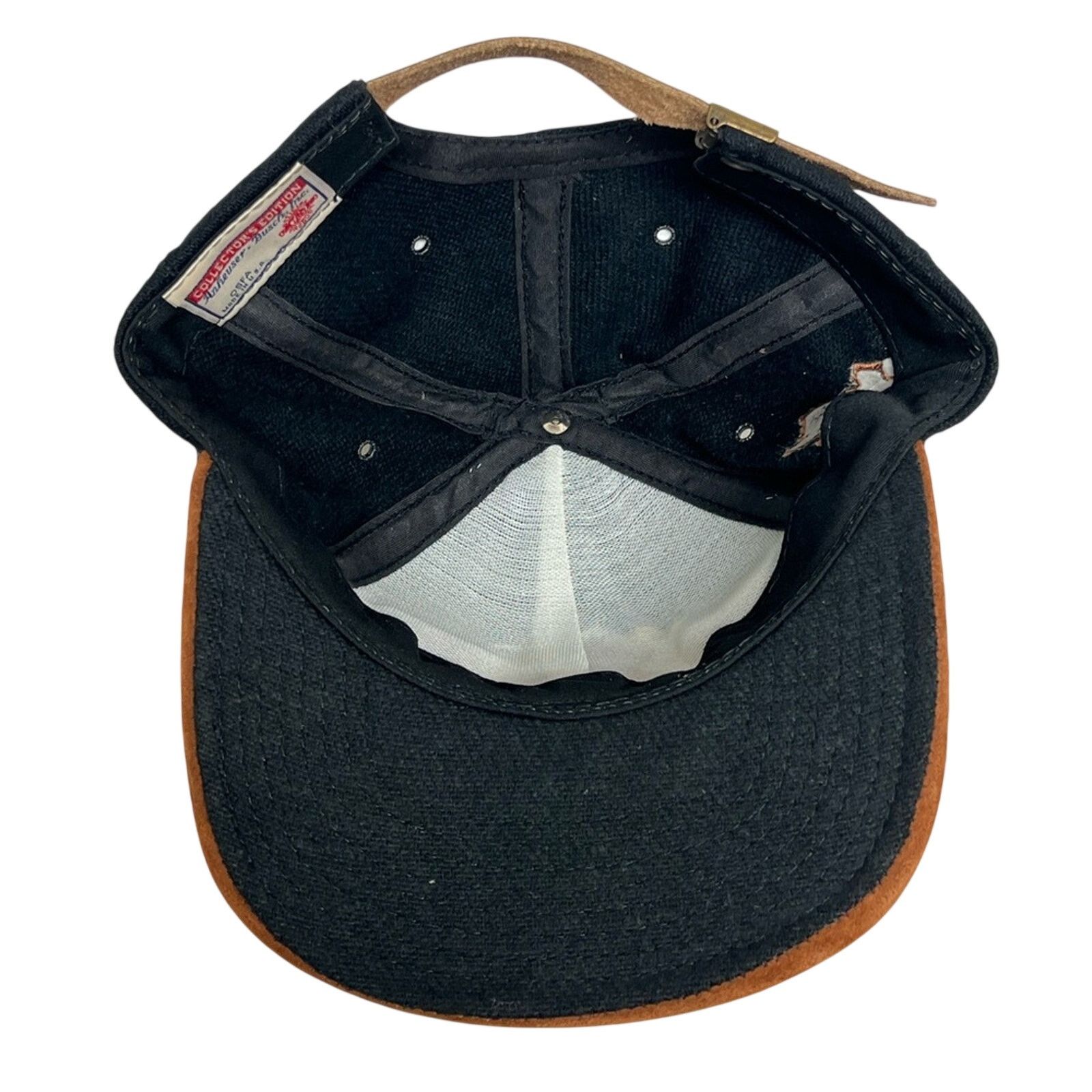 Budweiser Vintage Budweiser Anheuser Busch Beer Hat Leather Bill USA Size ONE SIZE - 7 Thumbnail