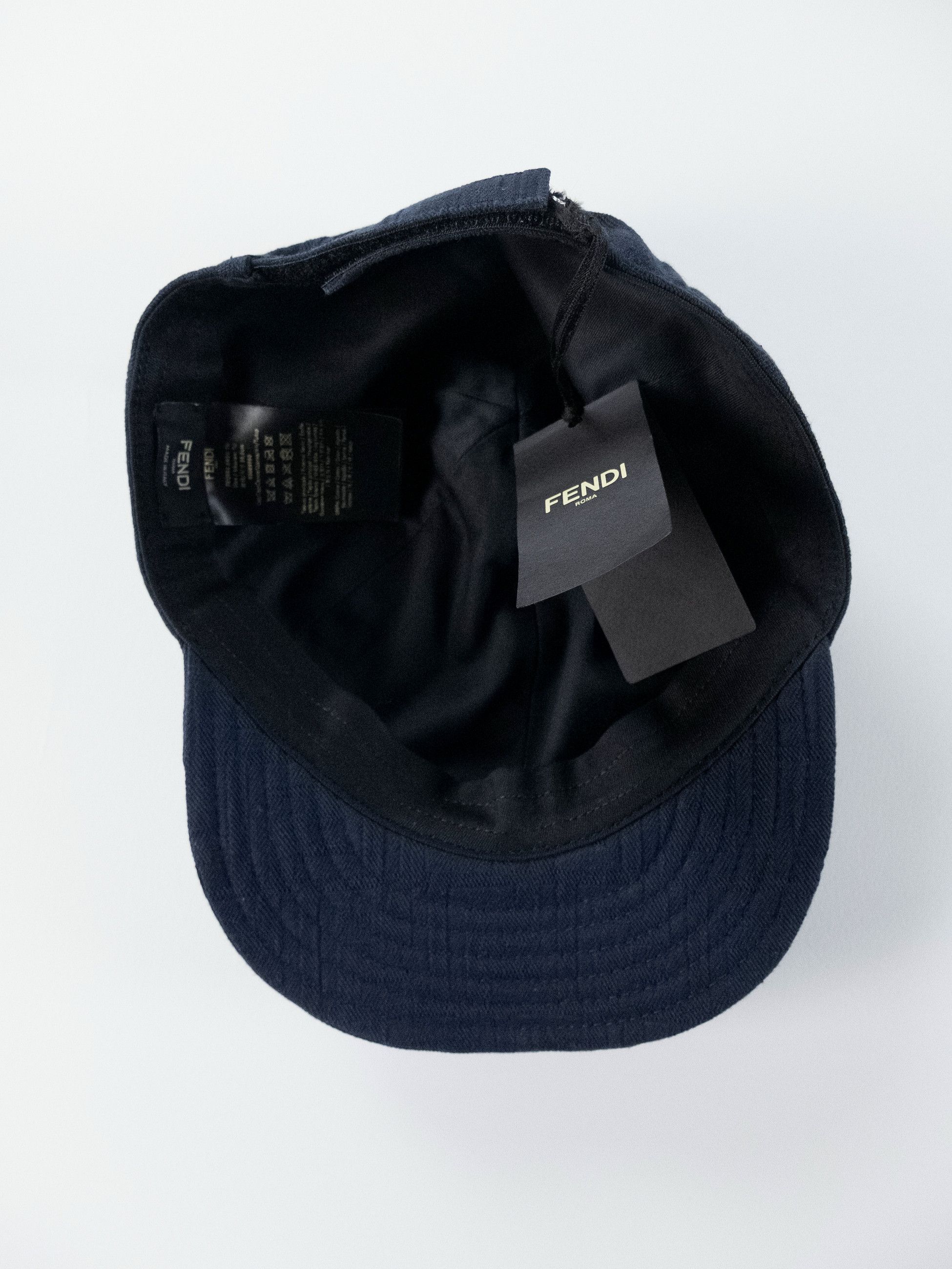 Fendi FENDI navy blue FF logo monogram cotton baseball cap Medium Size ONE SIZE - 9 Thumbnail