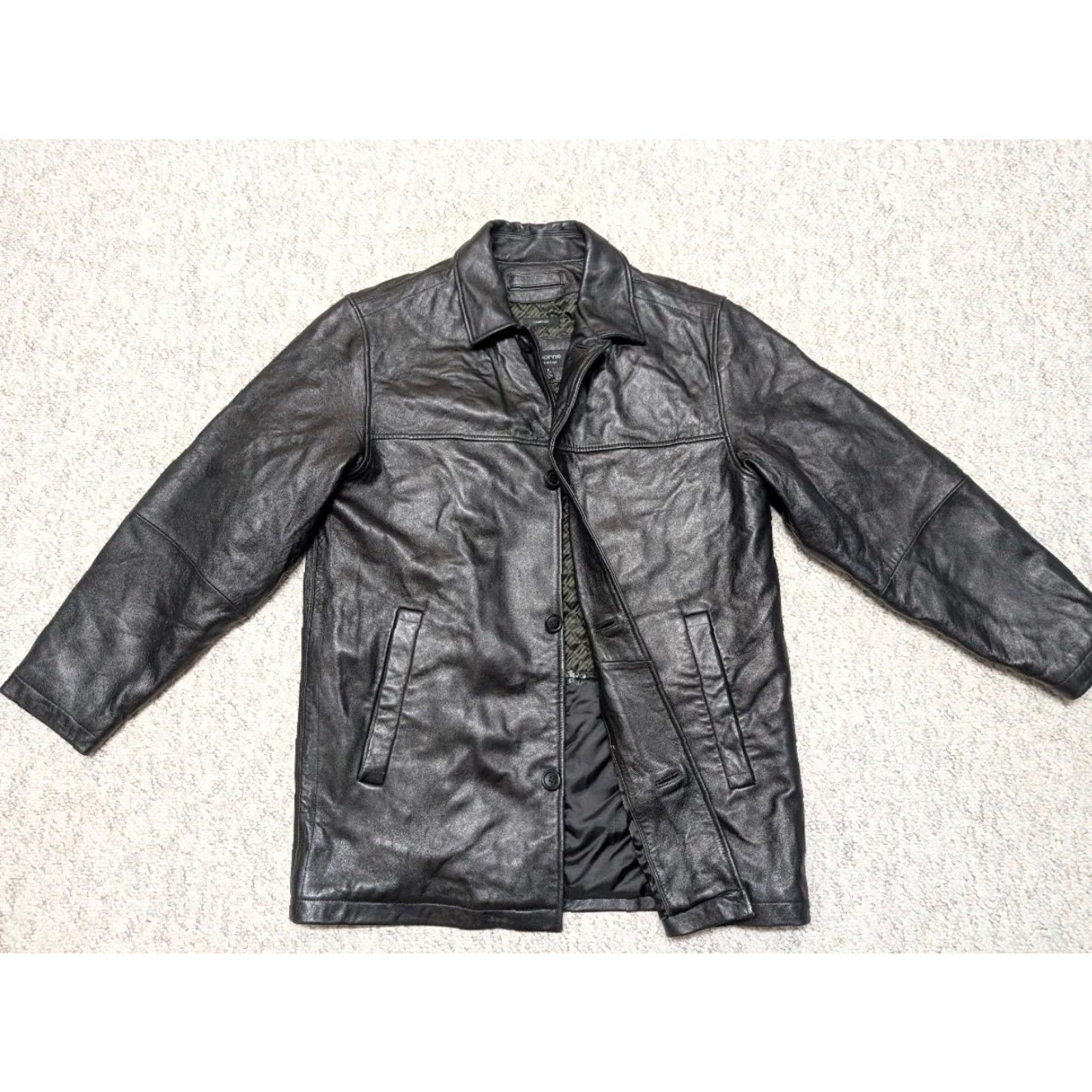 Liz Claiborne VINTAGE Claiborne leather coat M Lambskin butter soft black motorcycle jacket Mens 42 1990s y2k coat Size US M / EU 48-50 / 2 - 5 Thumbnail