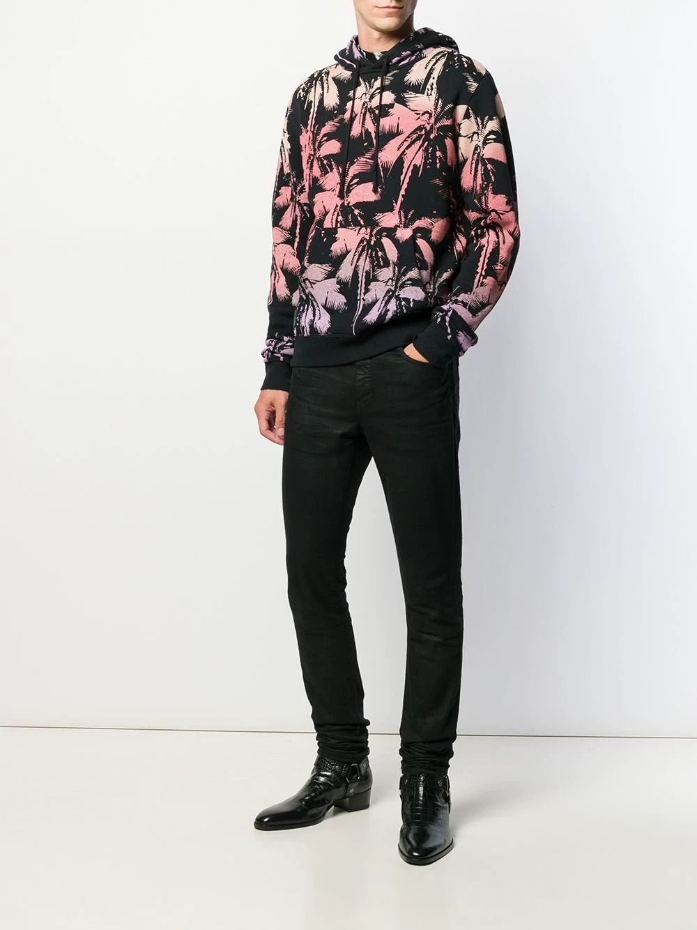 Saint Laurent Paris Saint Laurent Black Palm Tree Print Hoodie Size US M / EU 48-50 / 2 - 1 Thumbnail