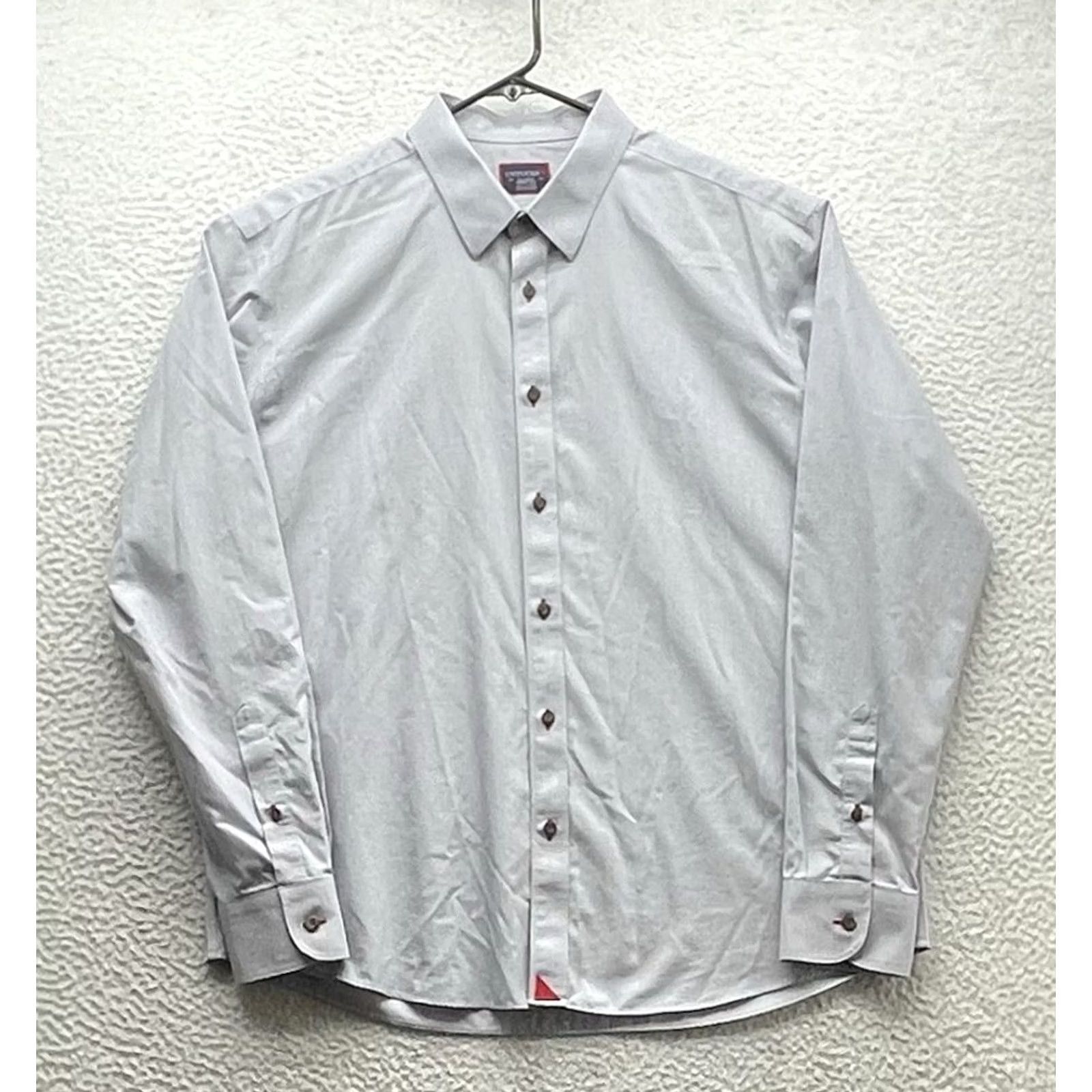 UNTUCKit UNTUCKit Shirt Mens XL Gray Cotton Contrast Stitch Preppy Button-Up, Classic, 1/2 Size US XL / EU 56 / 4 - 2 Thumbnail