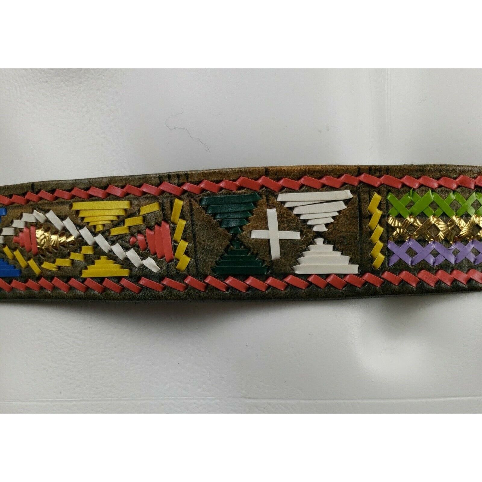 Handmade Western Elk Hide Leather Belt Lot 2 Buckskin Pouch Whip Stit Size ONE SIZE - 8 Thumbnail