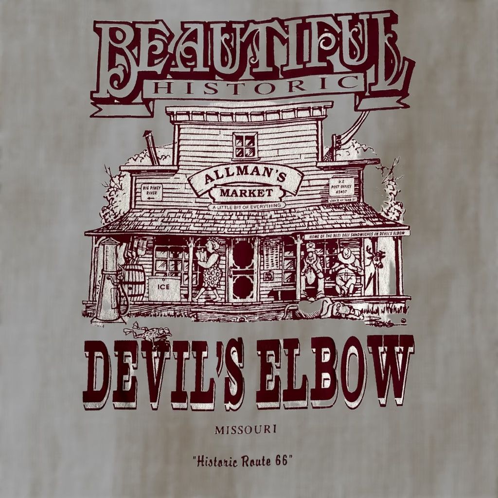 Fruit Of The Loom VINTAGE Devil's Elbow Route 66 Shirt Mens Medium White Missouri Fruit of the Loom Tee Size US M / EU 48-50 / 2 - 1 Thumbnail