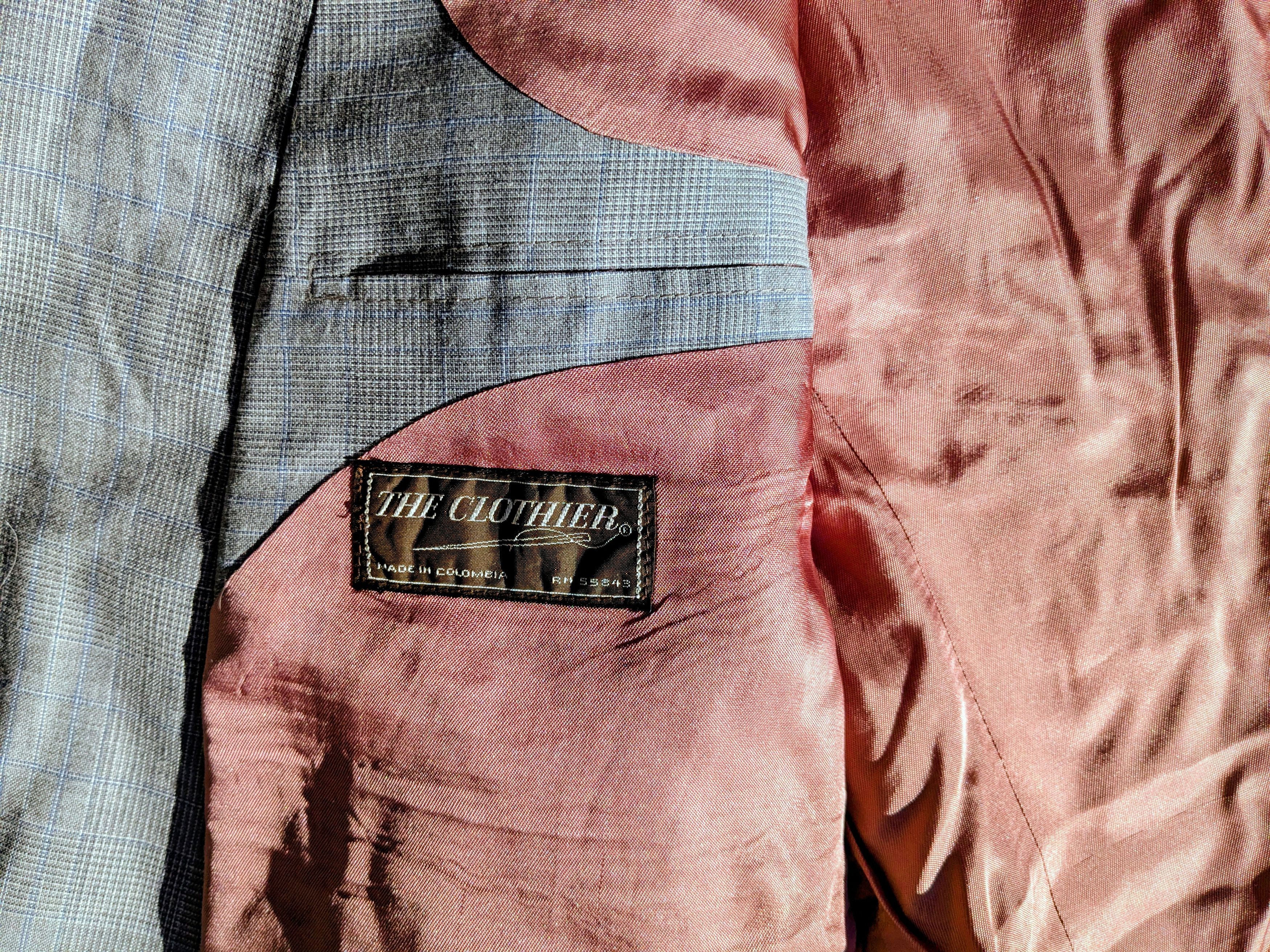 Other STAINED The Clothier VTG Glen Check 42S Colombia Suit Coat Size 42S - 7 Thumbnail