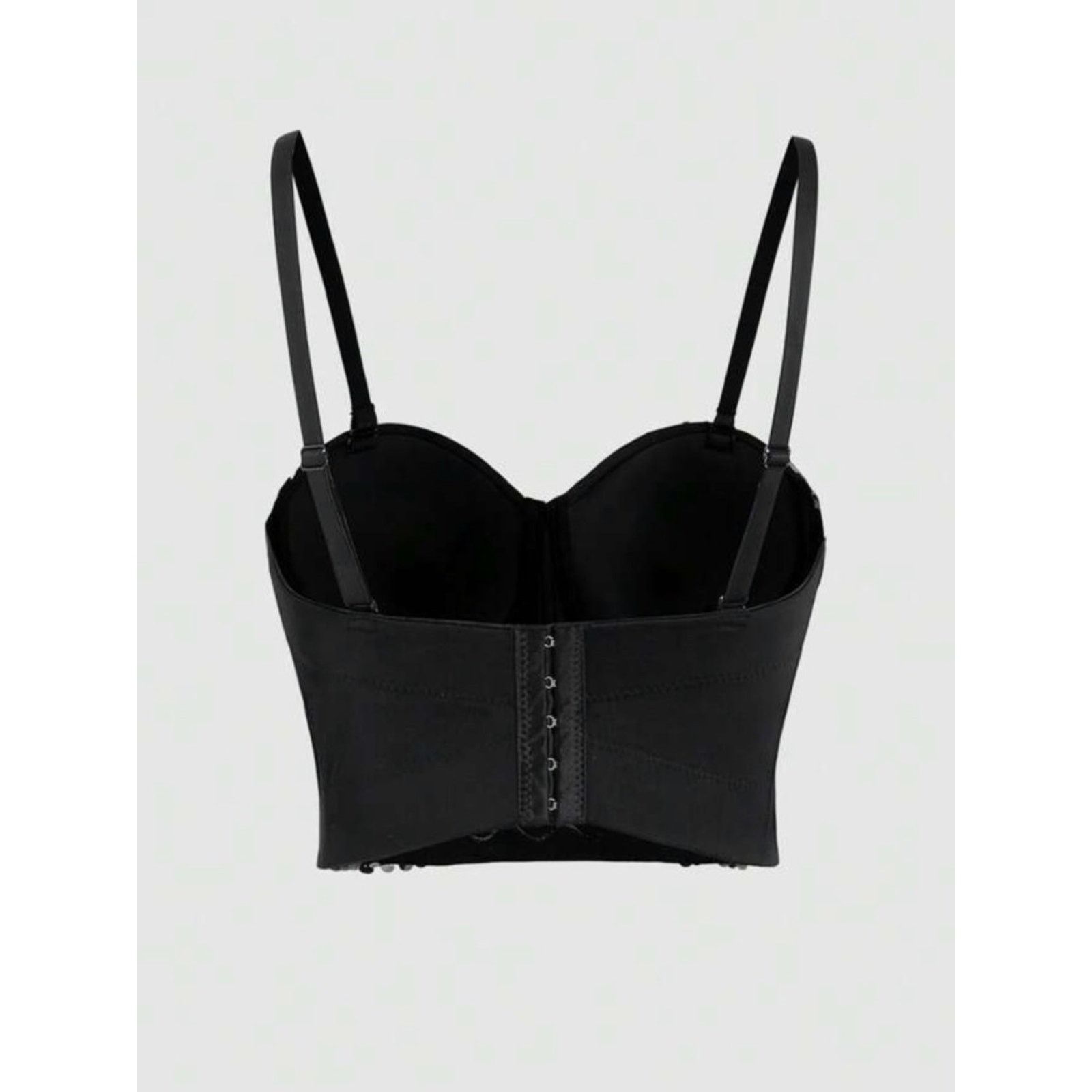 Other New Y2K Glam Black and Gold Sequin Bustier Crop Top size S Size S / US 4 / IT 40 - 3 Thumbnail