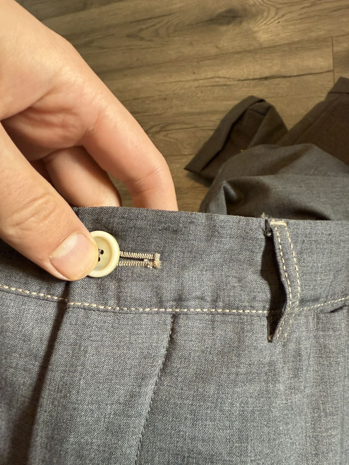Brunello Cucinelli Brunello Cucinelli Grey Wool Trousers with Cuffed Hem Size US 36 / EU 52 - 11 Thumbnail