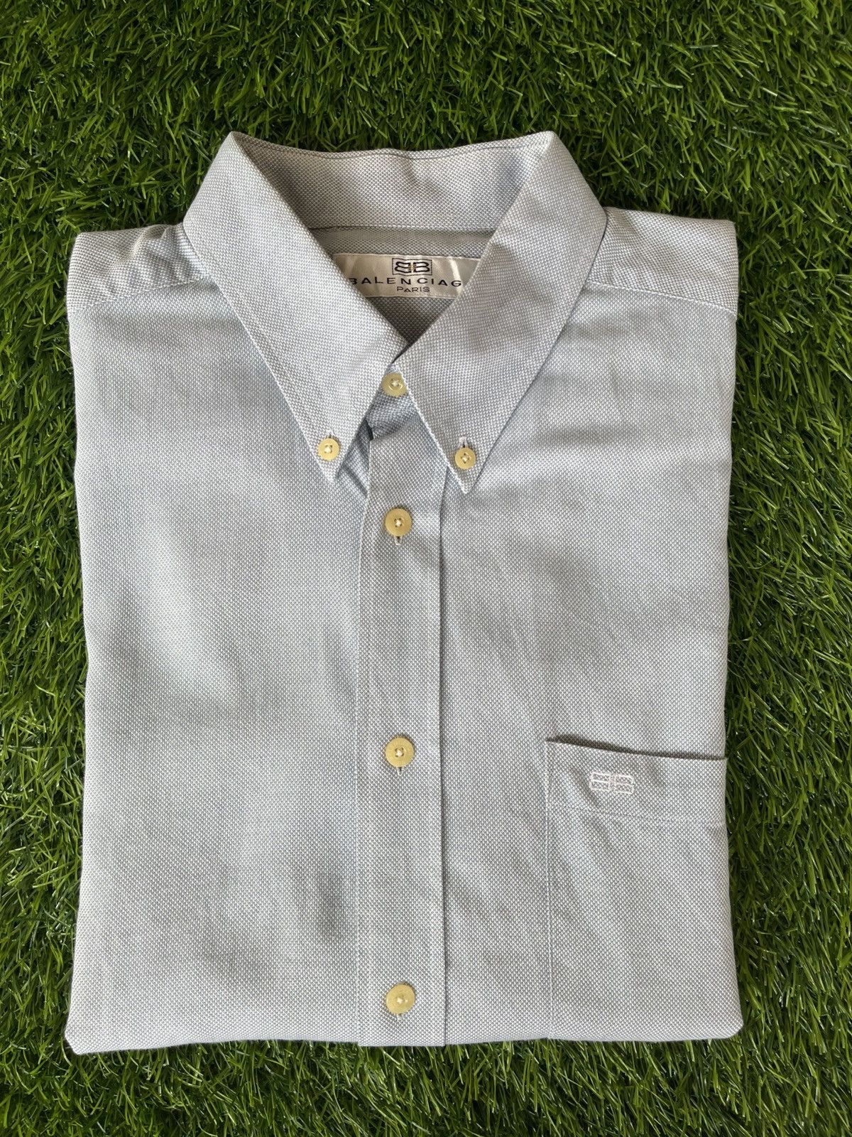 Balenciaga Vintage 90s🔥BALENCIAGA🔥Shirt Pocket Button Up Size US XL / EU 56 / 4 - 12 Thumbnail