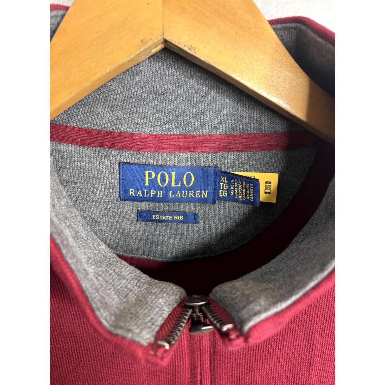Polo Ralph Lauren Polo Ralph Lauren Sweater Mens XL Red Estate Rib Quarter Zip Pullover Logo Size US XL / EU 56 / 4 - 4 Thumbnail