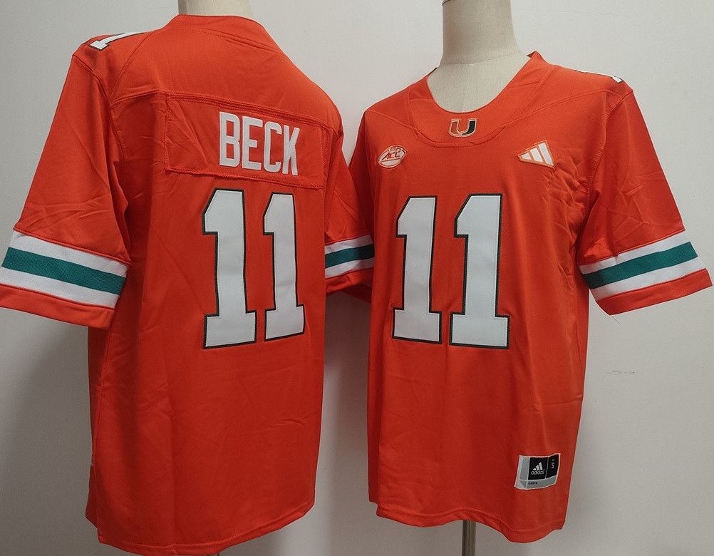 Other Men's NCAA Miami Hurricanes 11 Carson Beck Orange Jersey Size US S / EU 44-46 / 1 - 1 Thumbnail
