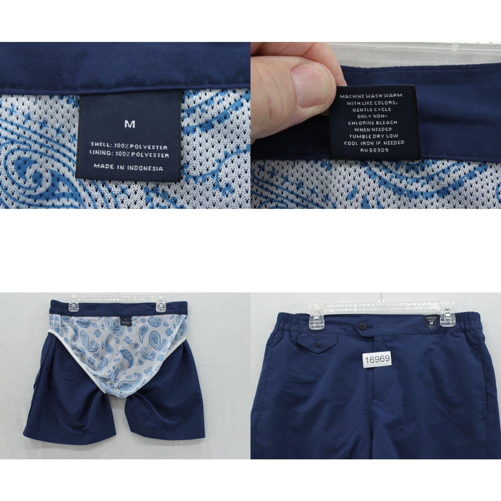 Cremieux Cremieux Swimwear Mens Medium Navy Blue Swim Trunks Lined Preppy Outdoors Size US 31 - 8 Thumbnail