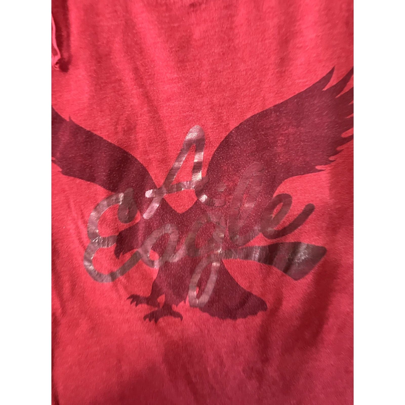 American Eagle Outfitters American Eagle Outfitters Shirt Women XS Red Graphic Crew Neck Long Sleeve Cotton Blend Stretch All Seasons Casual Size XS / US 0-2 / IT 36-38 - 2 Thumbnail