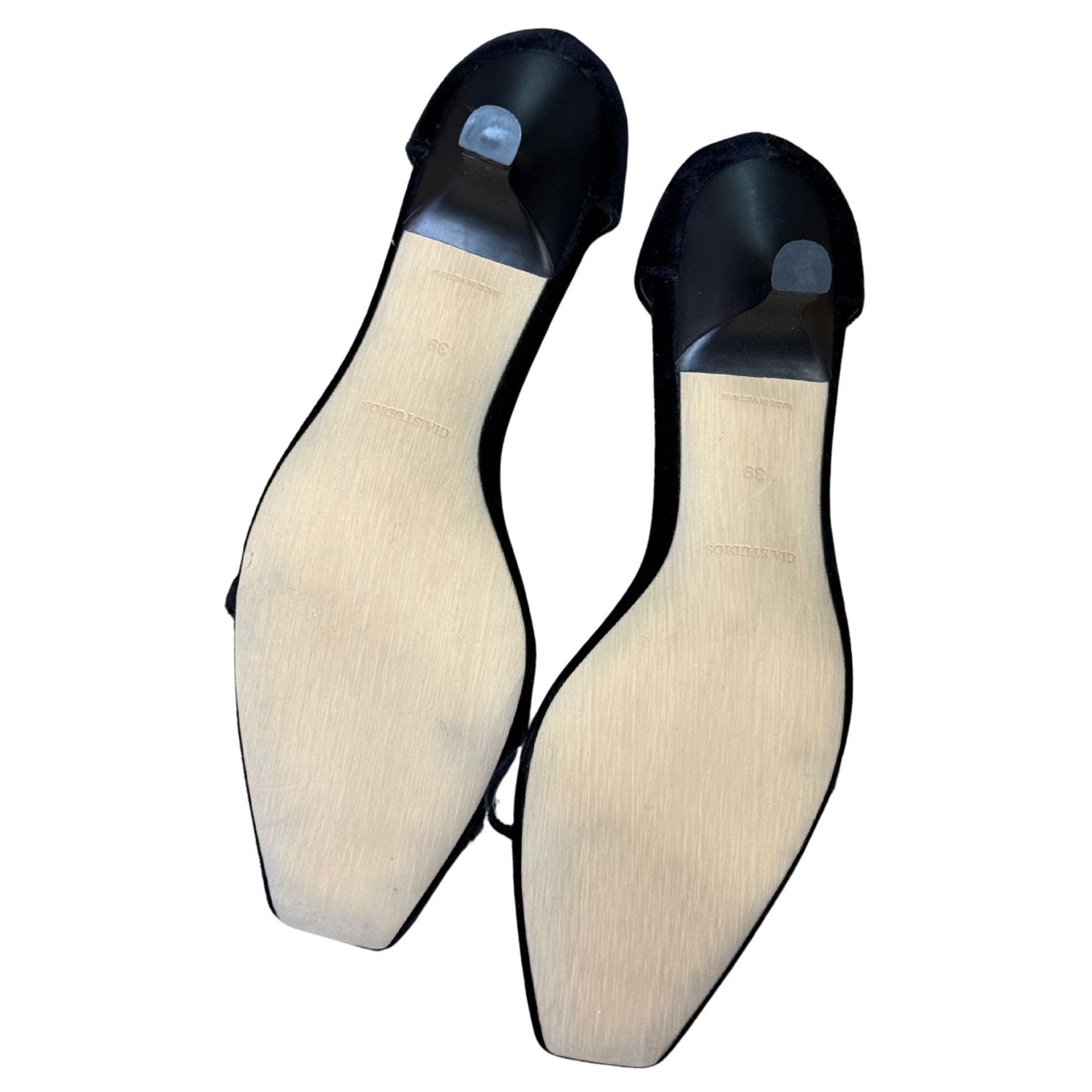 Other Gia Studios Velvet Black Buckle Slides Sandals NWOB $374 Sz Size US 9 / IT 39 - 5 Thumbnail