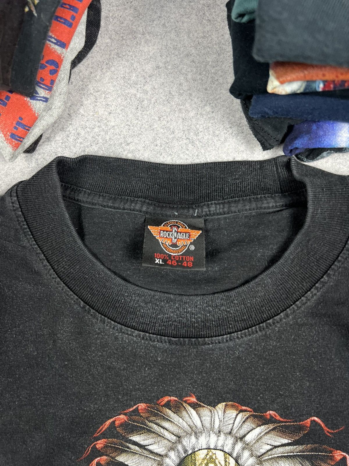 Vintage Vintage Rock Eagle Apache Indian Warrior Y2K Tee Shirt Size US XL / EU 56 / 4 - 5 Thumbnail
