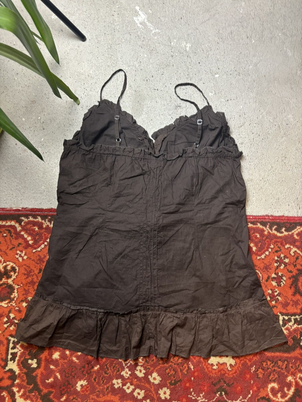 Japanese Brand × Vintage Streetwear blouse x-mail brown japanese tank top Size XXL / US 16-18 / IT 52-54 - 5 Thumbnail