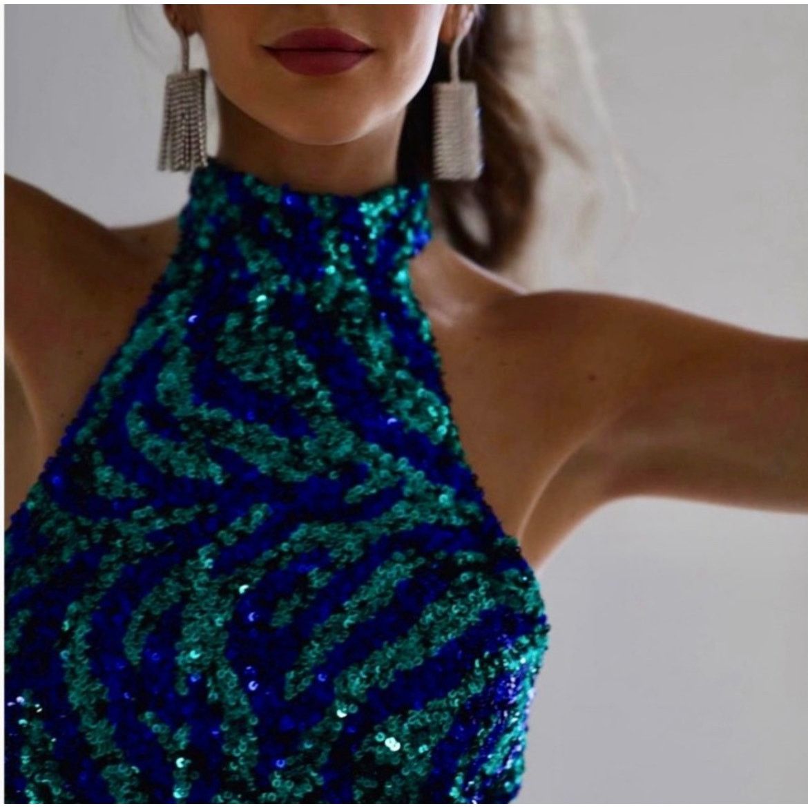 Zara ZARA BLOGGER FAVORITE SEQUIN HALTER DRESS Size XS / US 0-2 / IT 36-38 - 2 Thumbnail