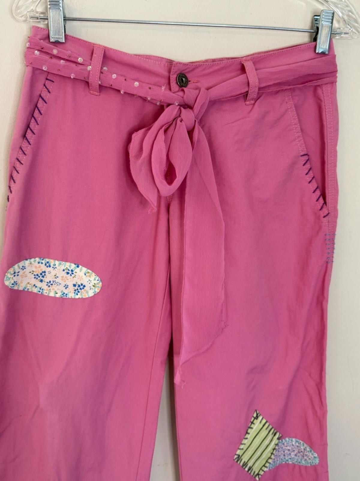 Other Maizy Cummings pants pink patchwork sequin belt SZ SM Size 28" / US 6 / IT 42 - 2 Thumbnail