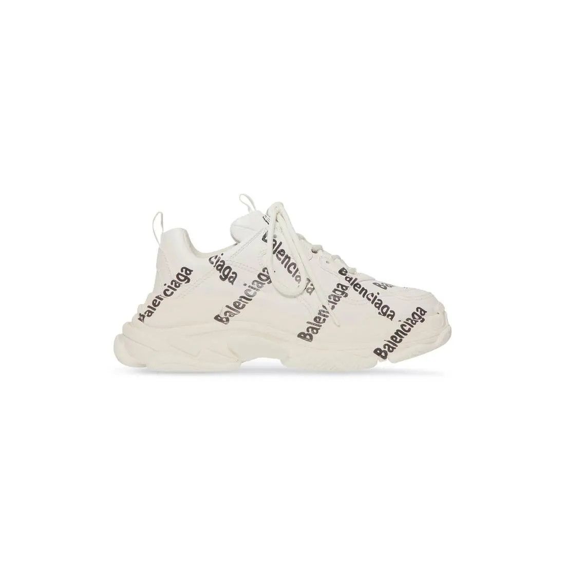 Balenciaga o1s1wg110225 Triple S Logotype Sneakers in Off White/Black Size US 4 / IT 34 - 1 Thumbnail