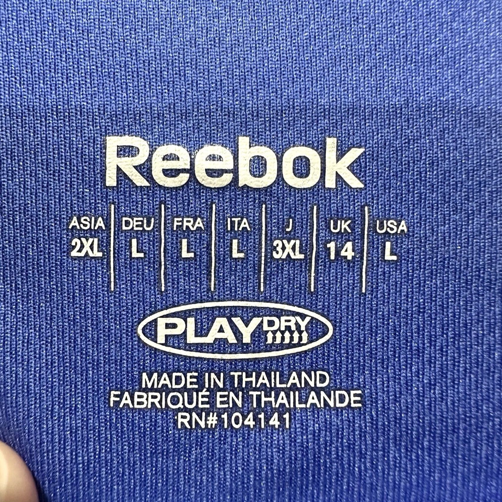 Reebok Reebok Shirt Womens Large Blue Long Sleeve Athletic Play Dry Performance EUC Size L / US 10 / IT 46 - 3 Thumbnail