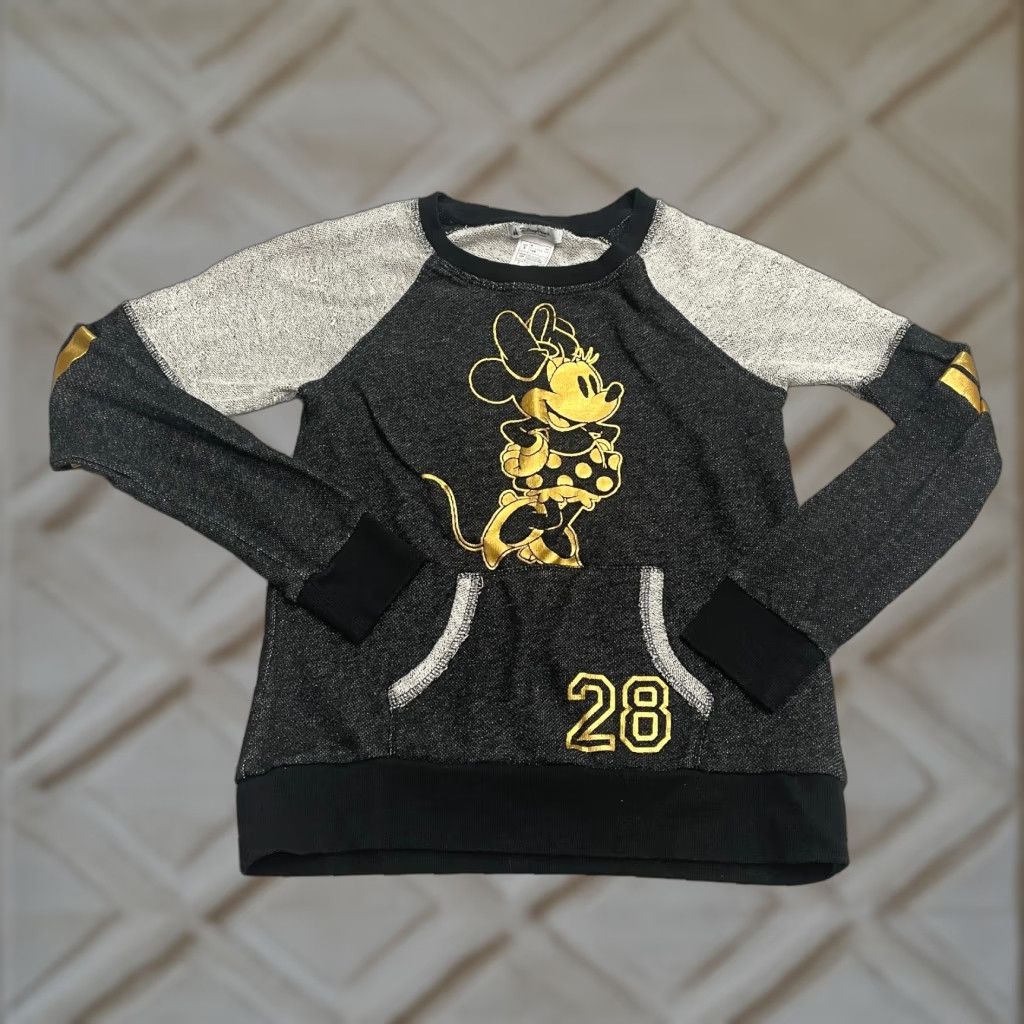 Disney Disney Parks Vintage Minnie Mouse Sweatshirt Womens S Black Gray Gold Casual Size S / US 4 / IT 40 - 1 Thumbnail