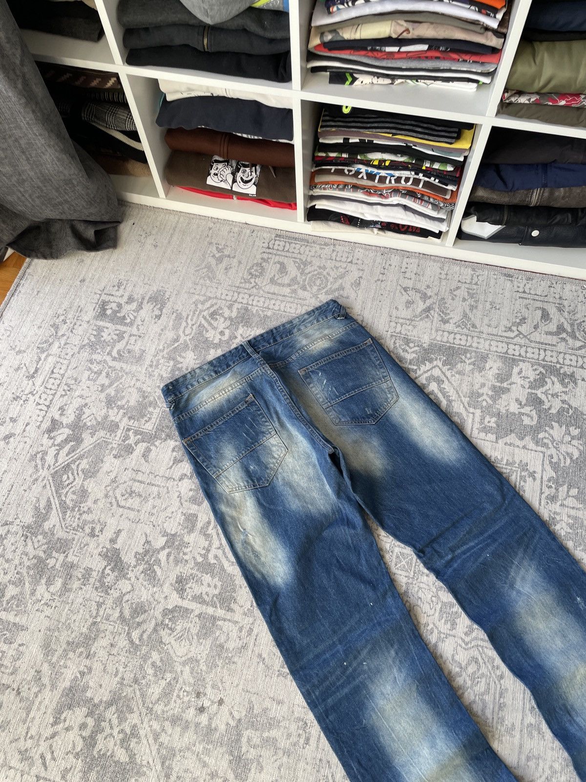 Vintage Vintage Faded Jeans Avant Garde Mud Washed Baggy Wide Flared Size US 34 / EU 50 - 8 Thumbnail