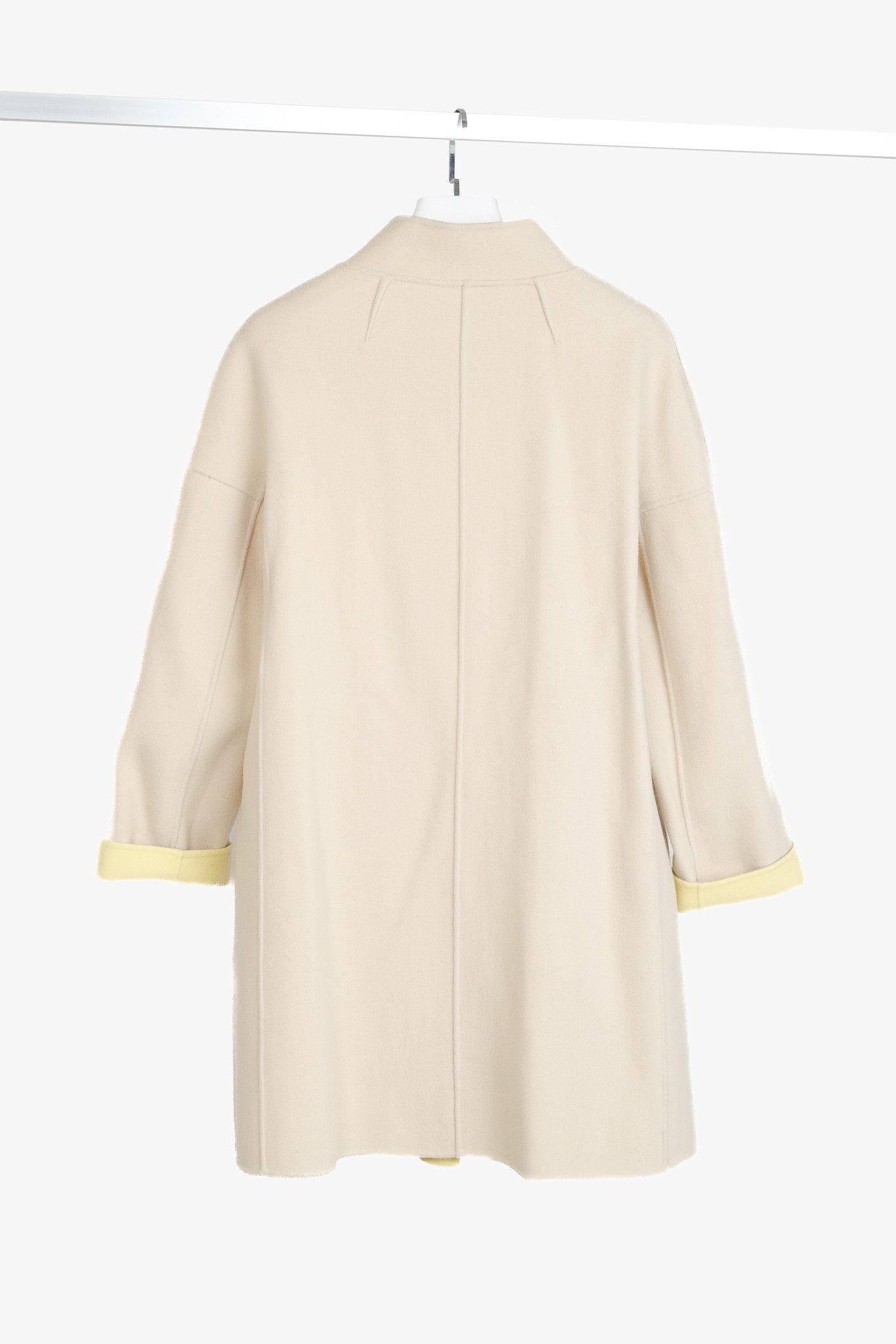 Max Mara Max Mara Weekend Reversible Beige & Yellow Wool-Blend Coat Size XL / US 12-14 / IT 48-50 - 3 Thumbnail