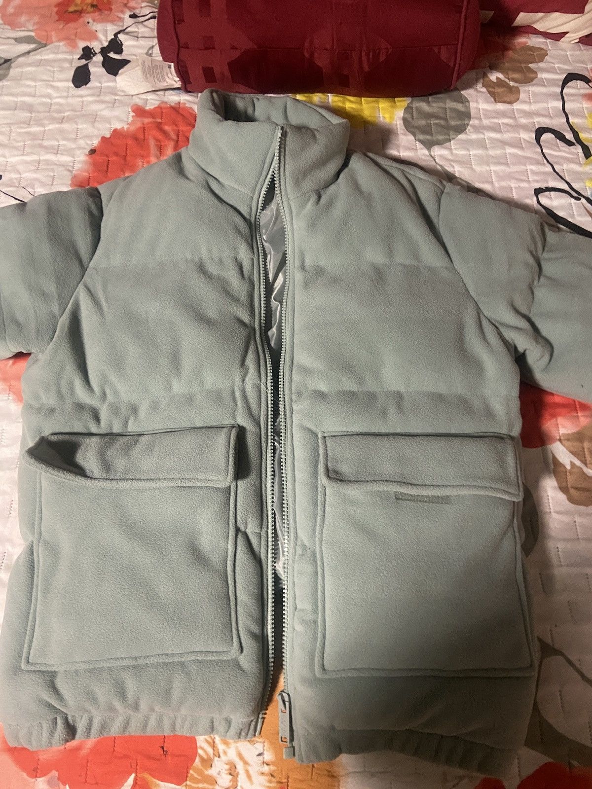 Boohoo Boohoo FLEECE NECK PUFFER JACKET Sage Size L Size US L / EU 52-54 / 3 - 5 Thumbnail