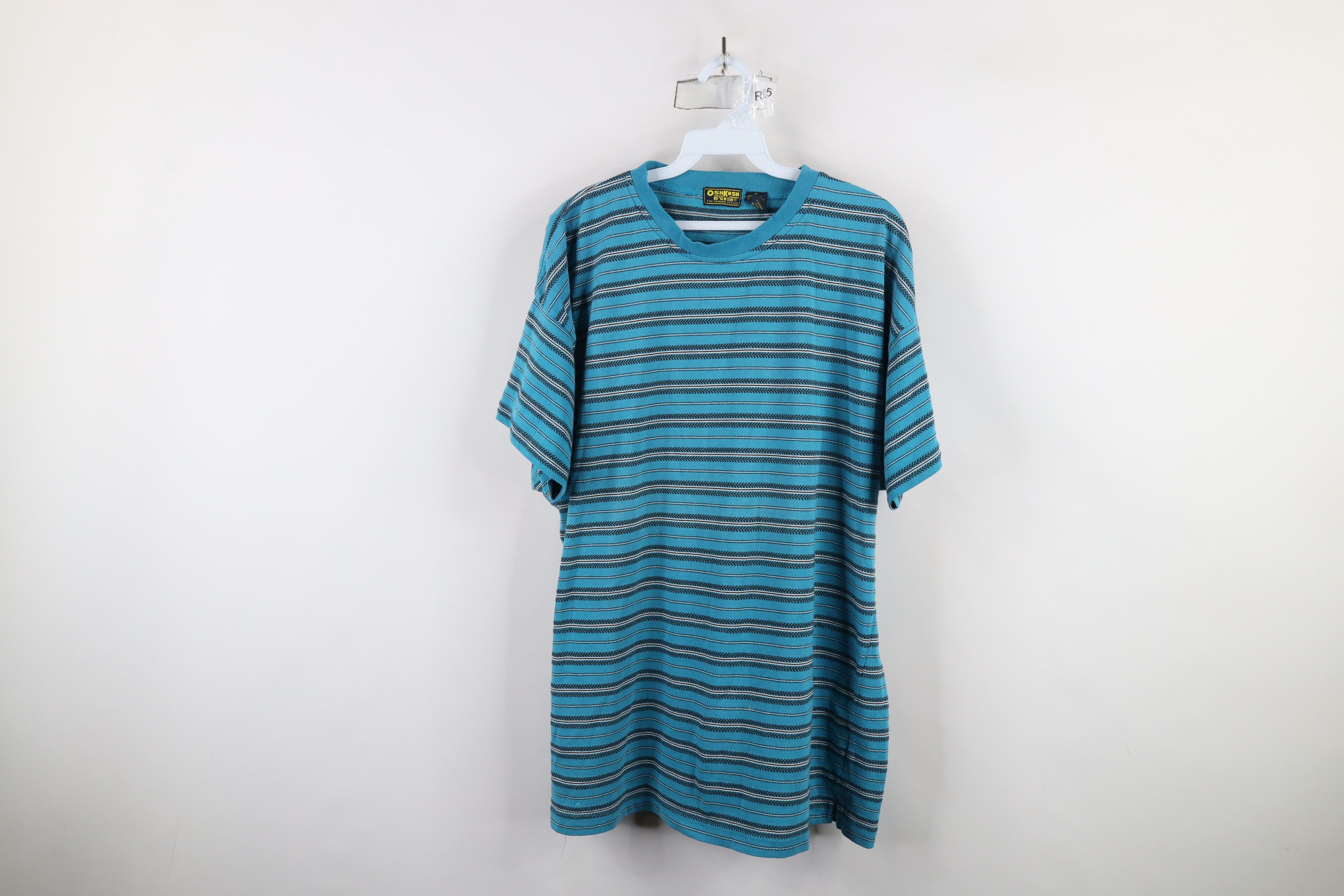 Vintage Vintage 90s OshKosh B'Gosh Striped Short Sleeve T-Shirt Blue Size US XL / EU 56 / 4 - 1 Thumbnail
