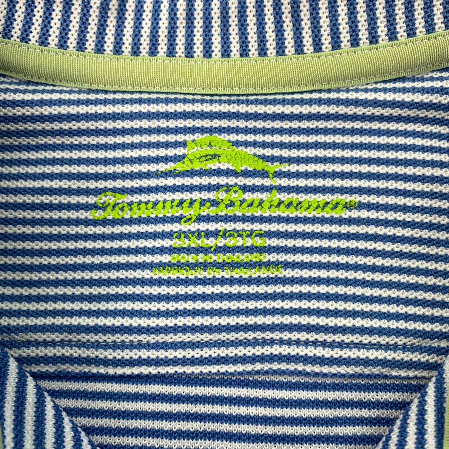 Tommy Bahama Tommy Bahama Polo Golf Shirt Mens 3XL Blue/White Striped Embroidered Size US XXL / EU 58 / 5 - 5 Thumbnail