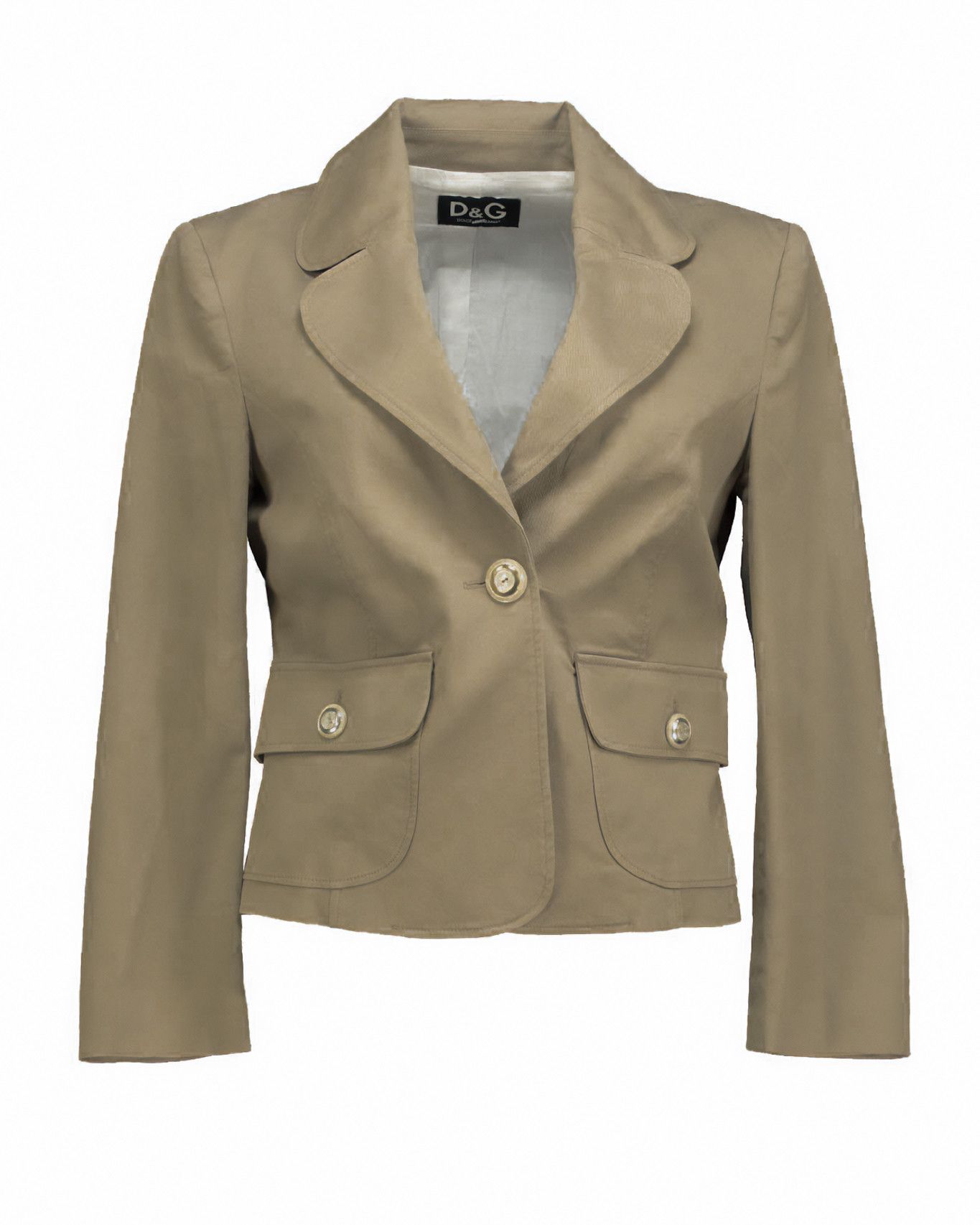 Dolce & Gabbana D&G by Dolce & Gabbana cropped blazer (Beige, S) Size S / US 4 / IT 40 - 1 Thumbnail
