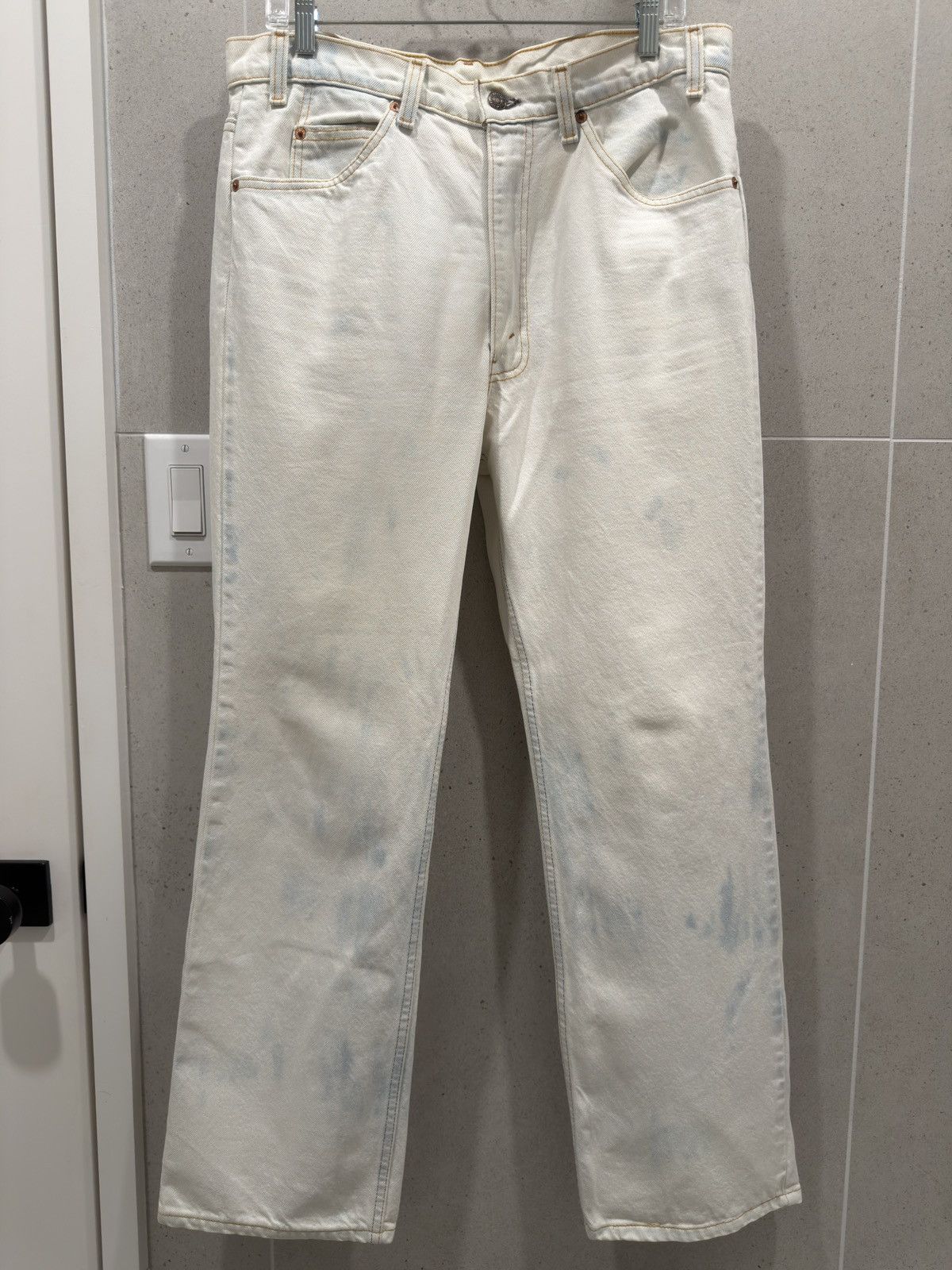 Levi's Vintage Clothing Vintage 1970's Levi's 517 White/Blue Flared Denim Size US 34 / EU 50 - 1 Thumbnail