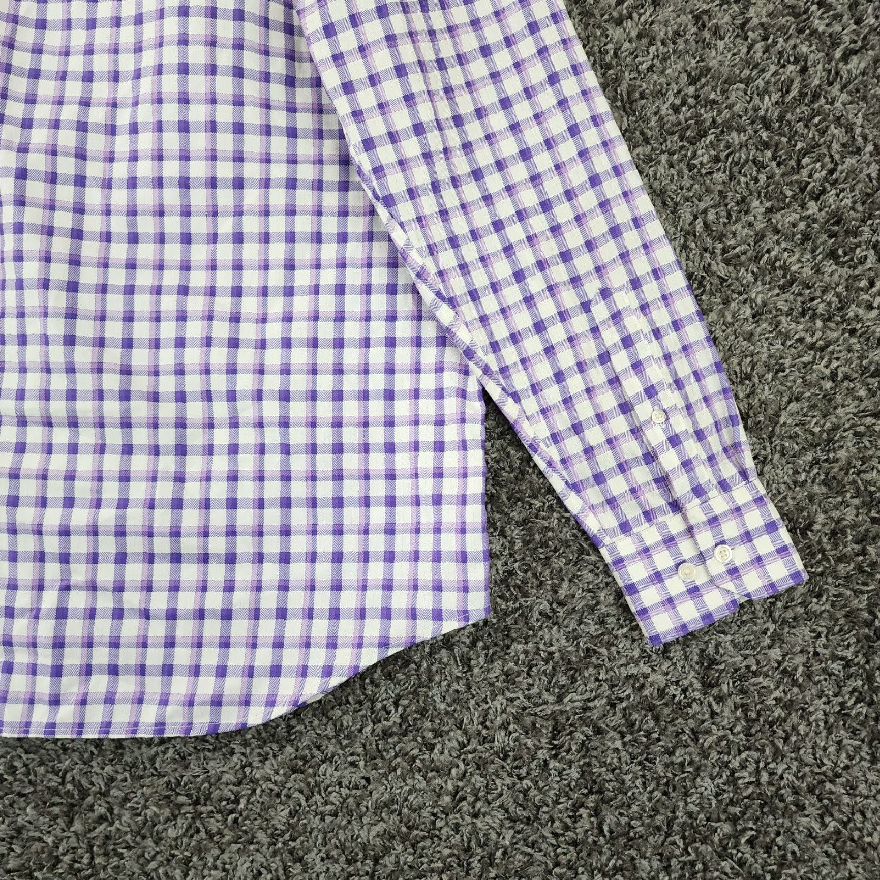 Banana Republic Banana Republic Plaid Long Sleeve Slim Dress Shirt Mens Purple Large Size 42R - 6 Thumbnail