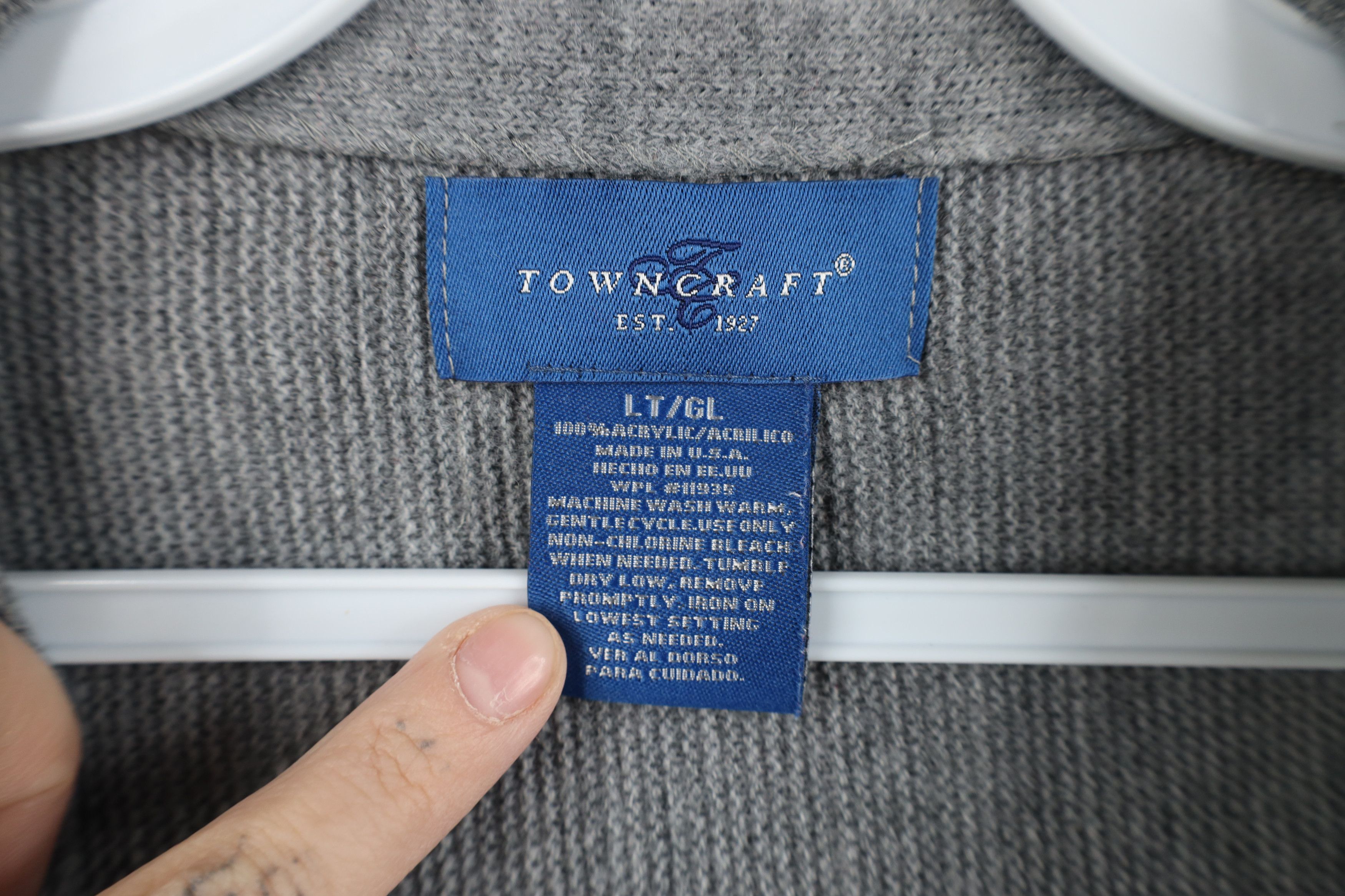 Vintage Vintage 90s Streetwear Blank Knit Cardigan Sweater Gray USA Size US L / EU 52-54 / 3 - 8 Thumbnail