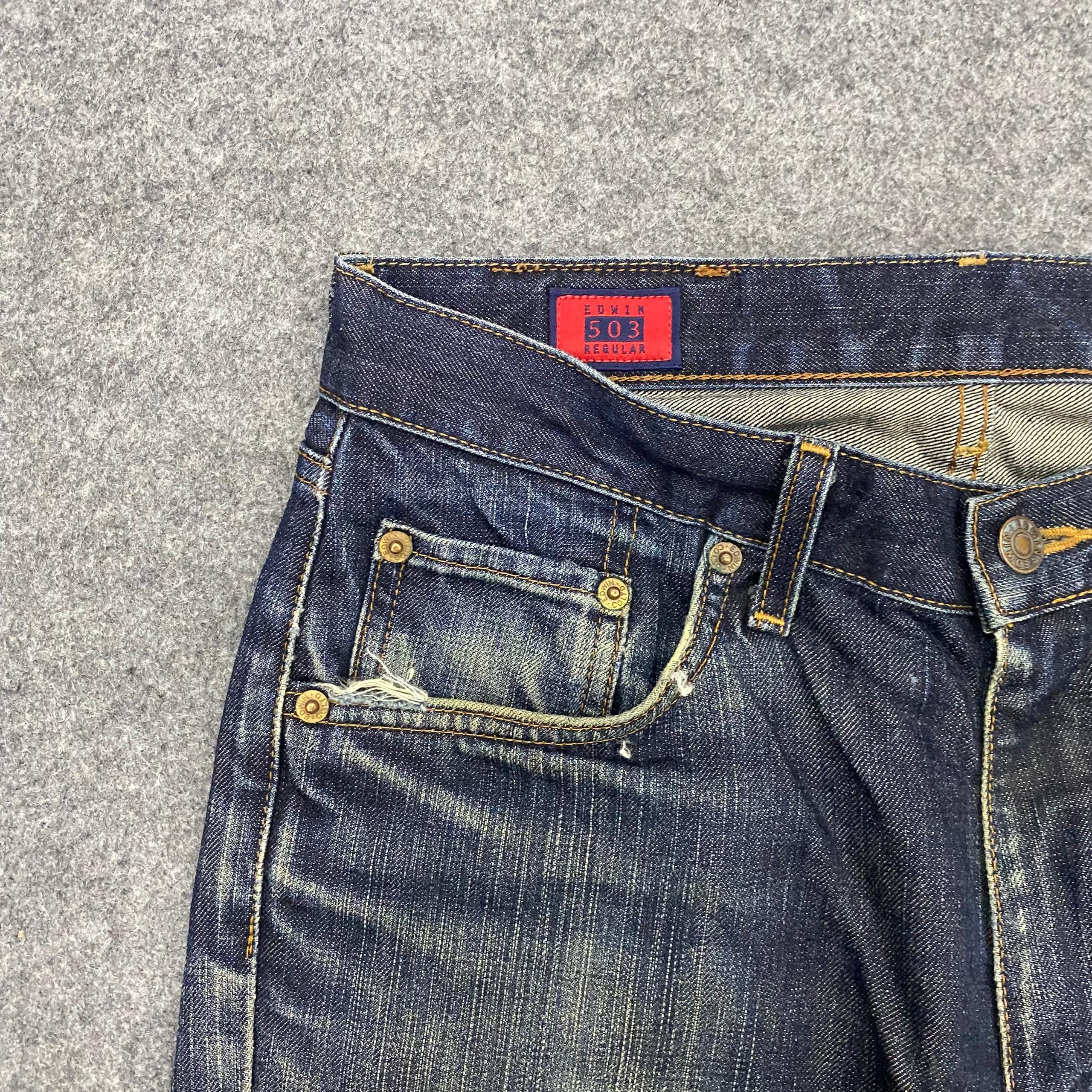 Edwin 💥Best Offer💥Vintage Edwin 503 Distressed Denim Size US 31 - 11 Thumbnail