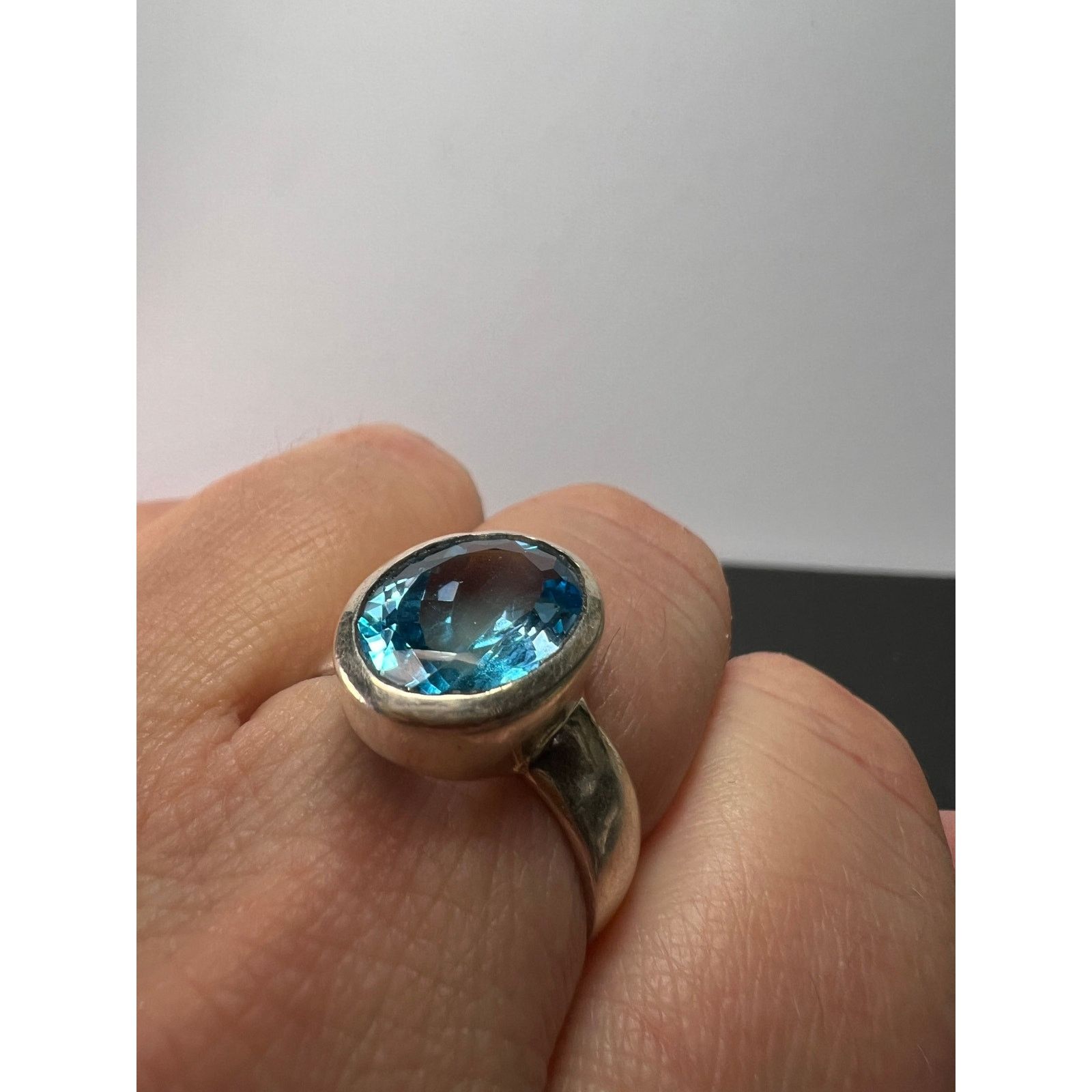Other NEW Swiss blue topaz 925 ring size 8.5 / 6.64 grams Size ONE SIZE - 3 Thumbnail