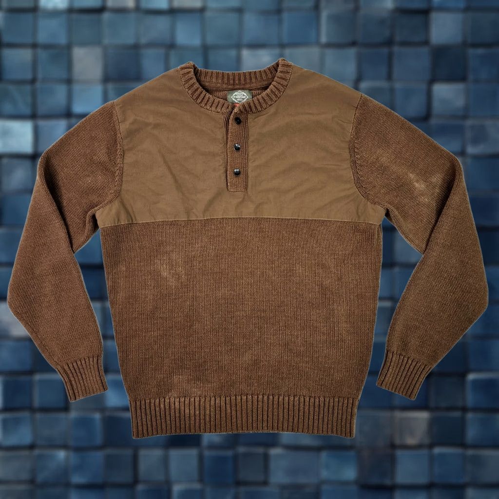 Vintage St John's Bay Outdoor Knit Pullover Henley Men L Brown Nylon Yoke Knit Sweater Vintage No Size US L / EU 52-54 / 3 - 1 Thumbnail