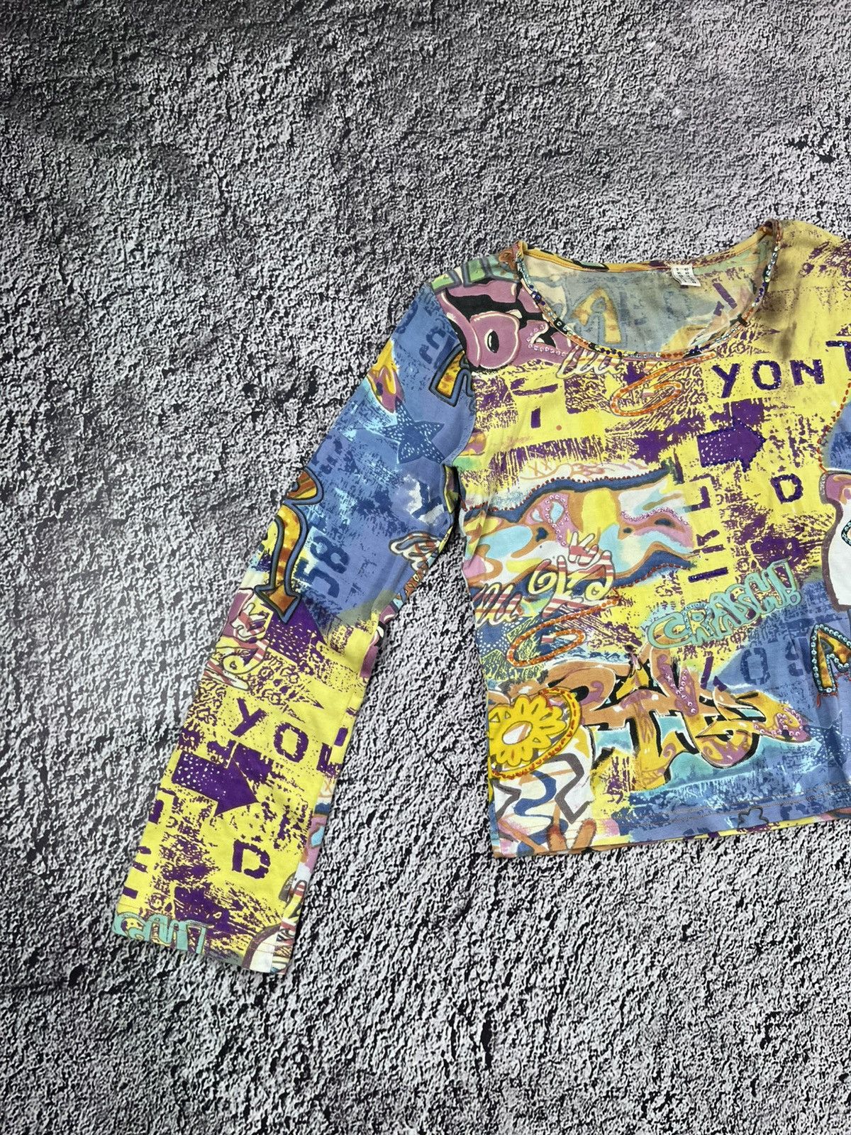 Vintage Vintage Rare Gaultier style Printed AOP Longsleeve tee Size M / US 6-8 / IT 42-44 - 5 Thumbnail