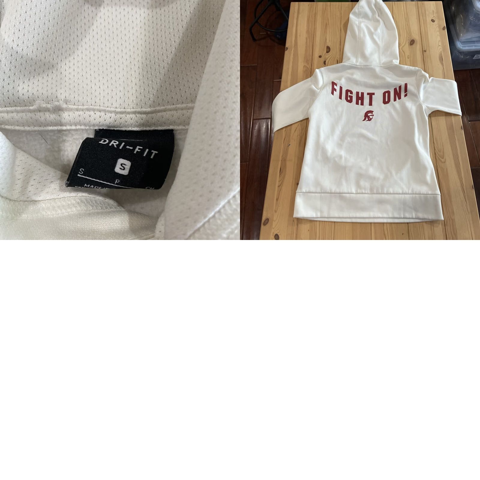 Nike Nike Sweatshirt Hoodie Womens Small USC White Fight on Pullover Regular Hooded All Seasons Activewear Size S / US 4 / IT 40 - 8 Thumbnail