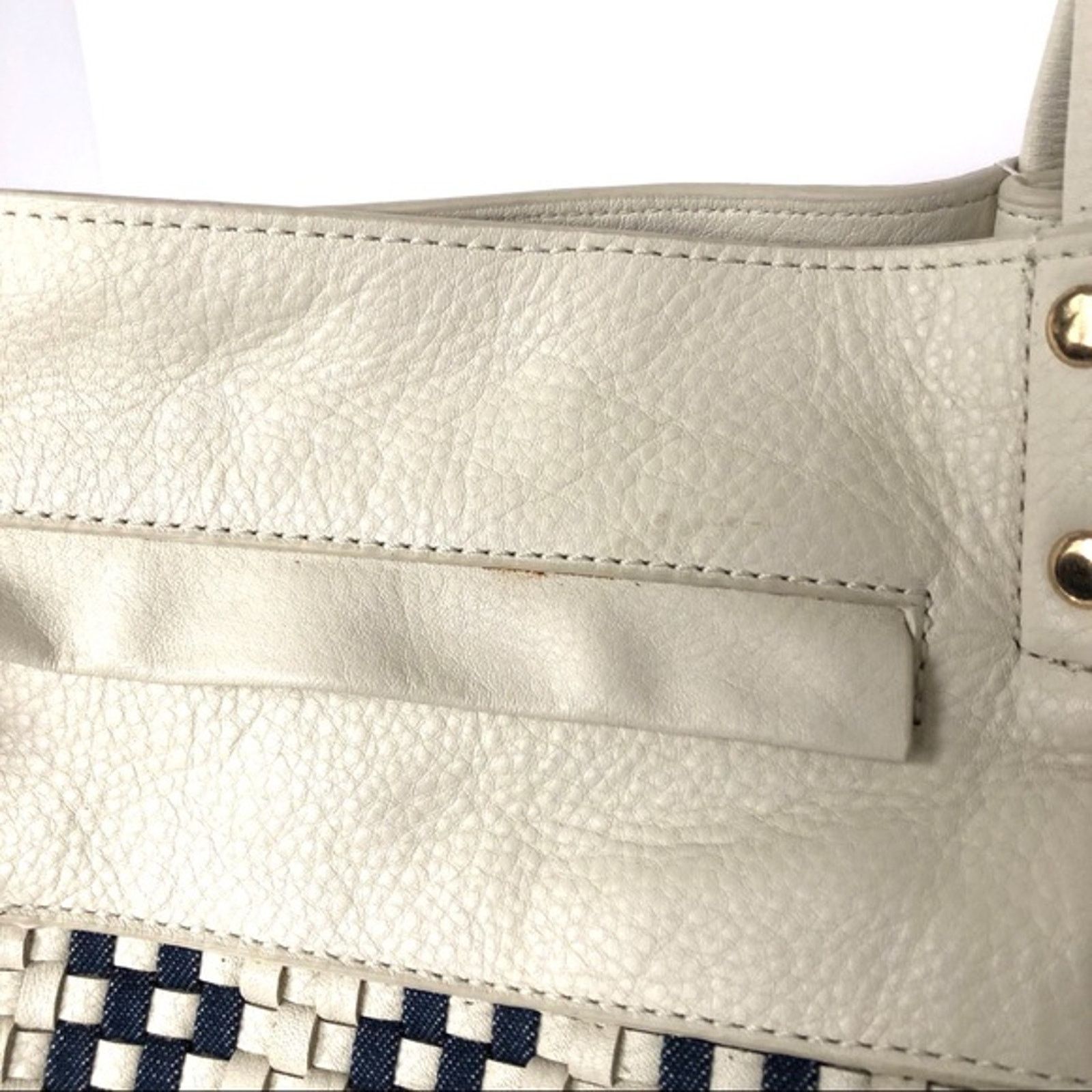 Other Kooba Leather Brown Shoulder Bag Tote White Denim Size ONE SIZE - 7 Thumbnail