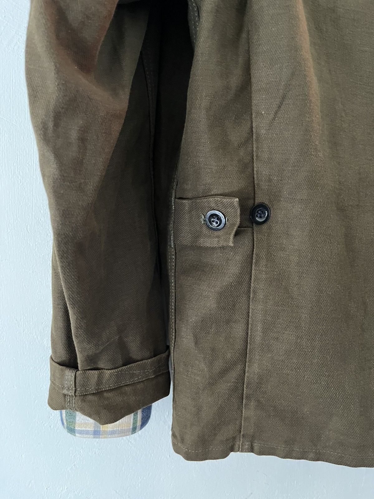 Vintage 1990s sanfor army canvas blazer jacket Size 42S - 9 Thumbnail
