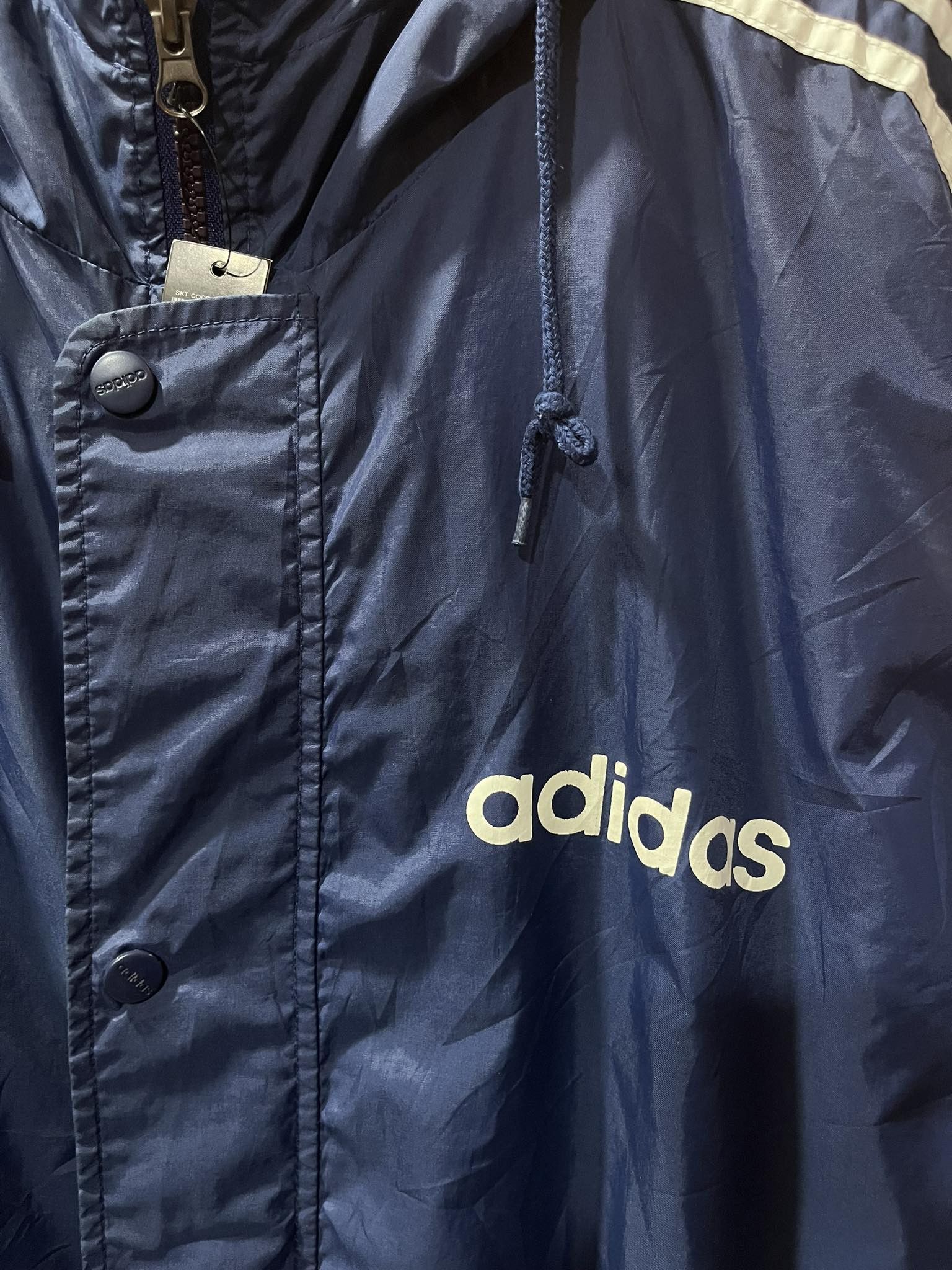 Adidas Adidas 3-Stripes Windbreaker Hoodie Jacket Logo Size US L / EU 52-54 / 3 - 3 Thumbnail