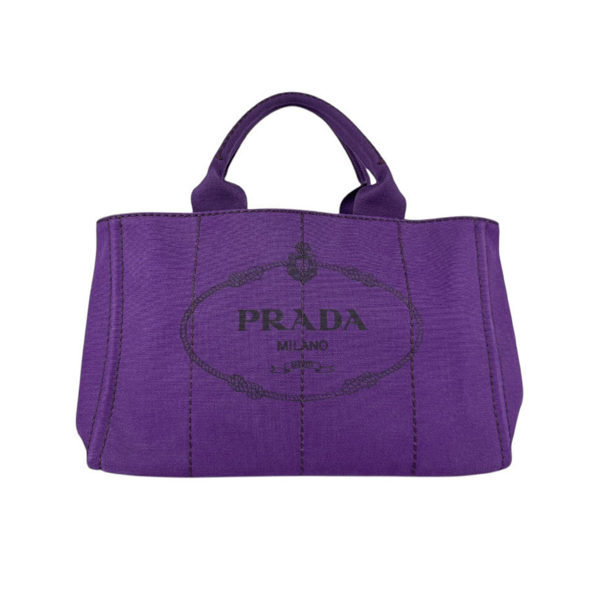 Prada Handbag Shoulder Bag Canapa Canvas Purple Women's Z5018