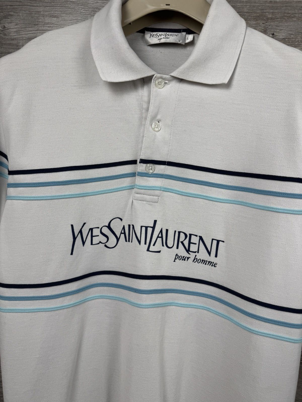 Yves Saint Laurent Ysl Yves Saint Laurent Polo Big logo Vintage Luxury T shirt Size US L / EU 52-54 / 3 - 5 Thumbnail
