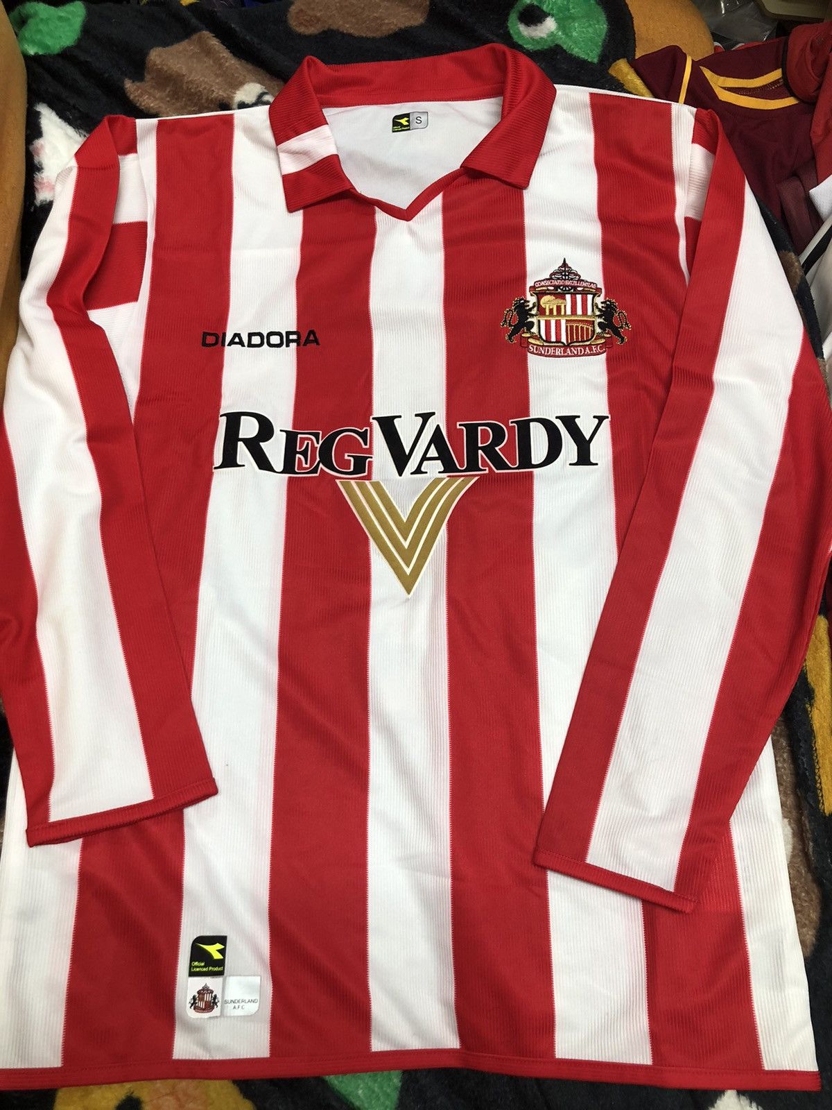 image of Bloke x Diadora Sunderland 04/05 Longsleeves Home Shirt in Red/White, Men's (Size Small)